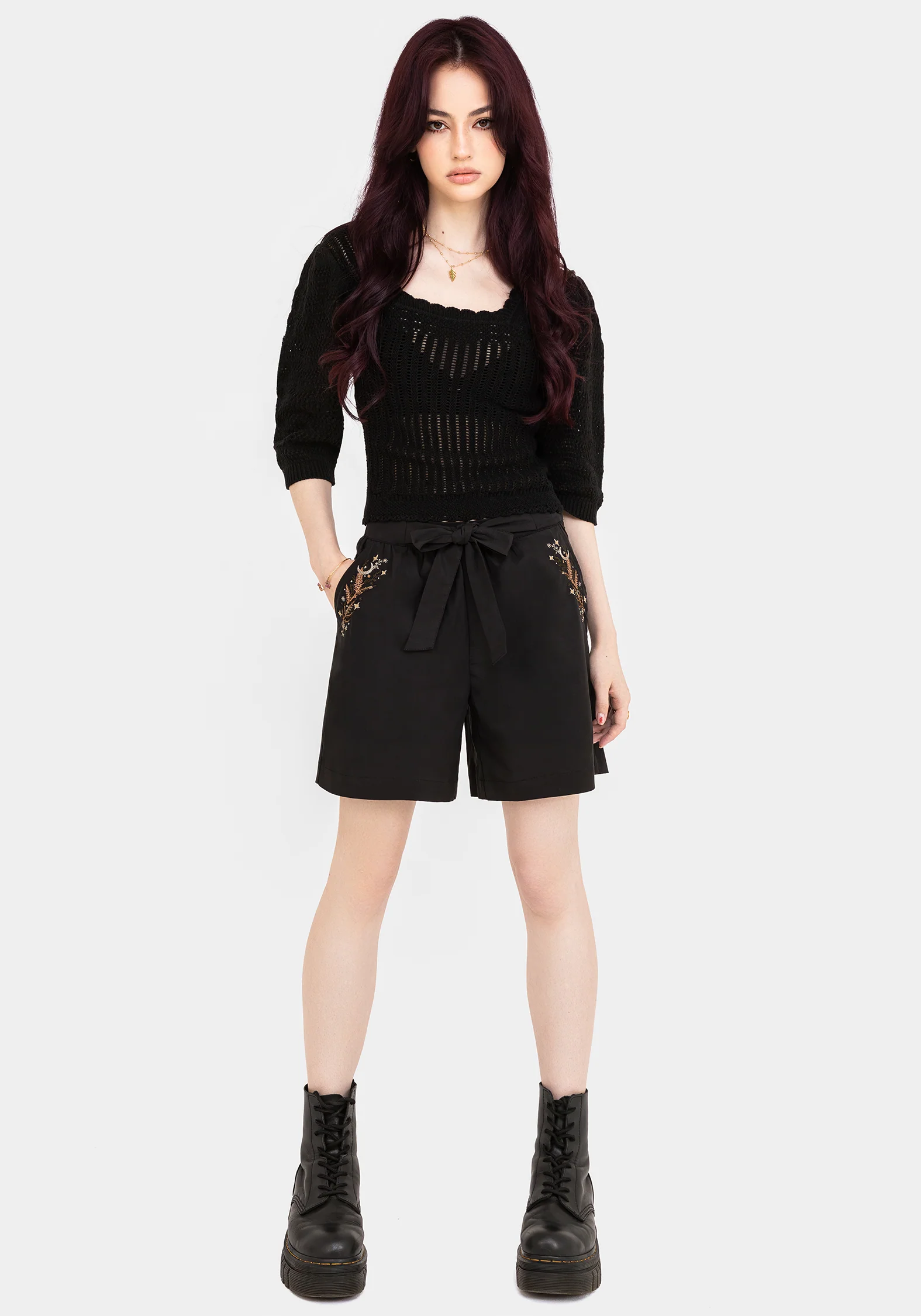 Abellona Embroidered Belted Short - Image 7