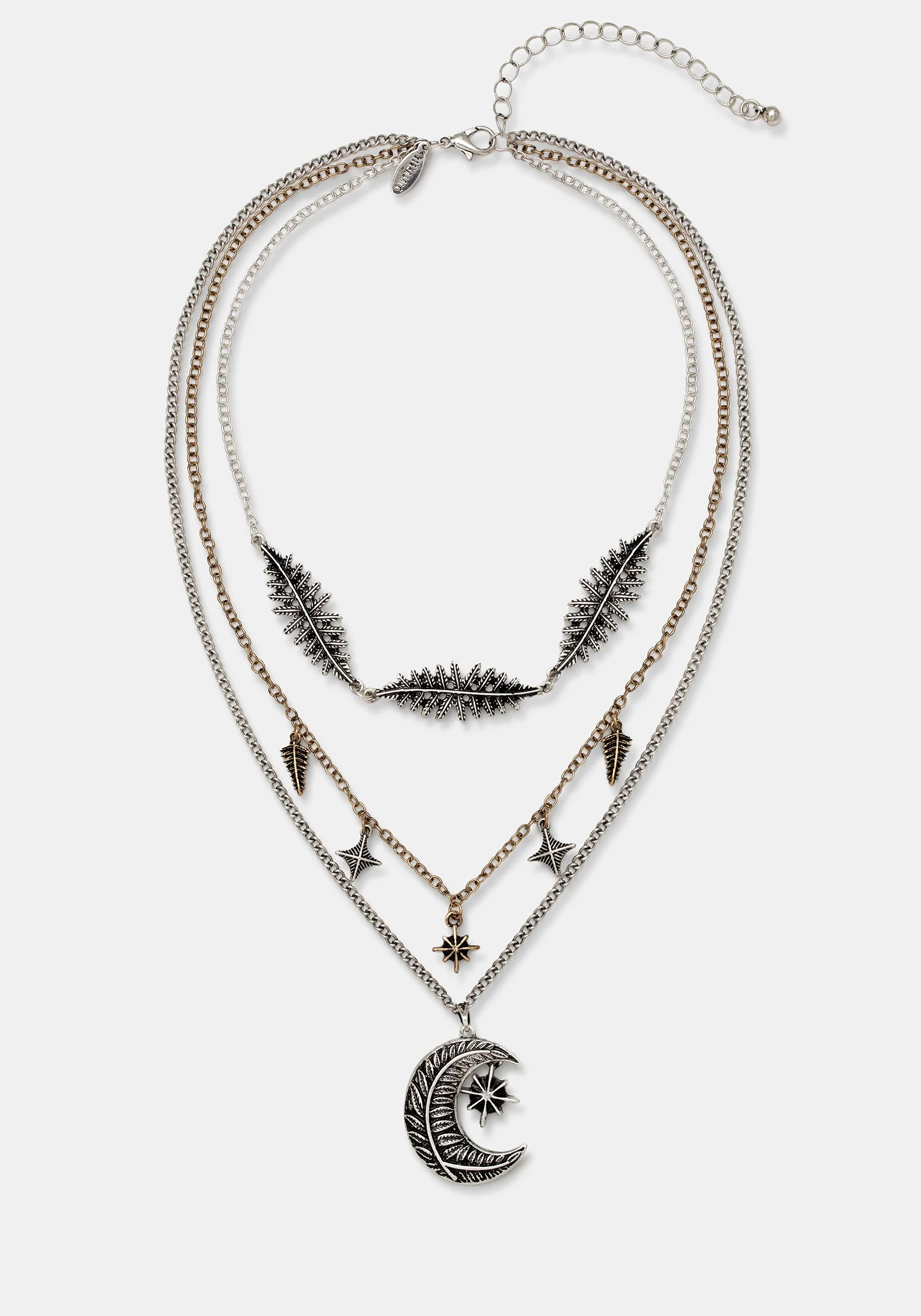 Abellona Moon Fern Layered Charm Necklace - Image 6