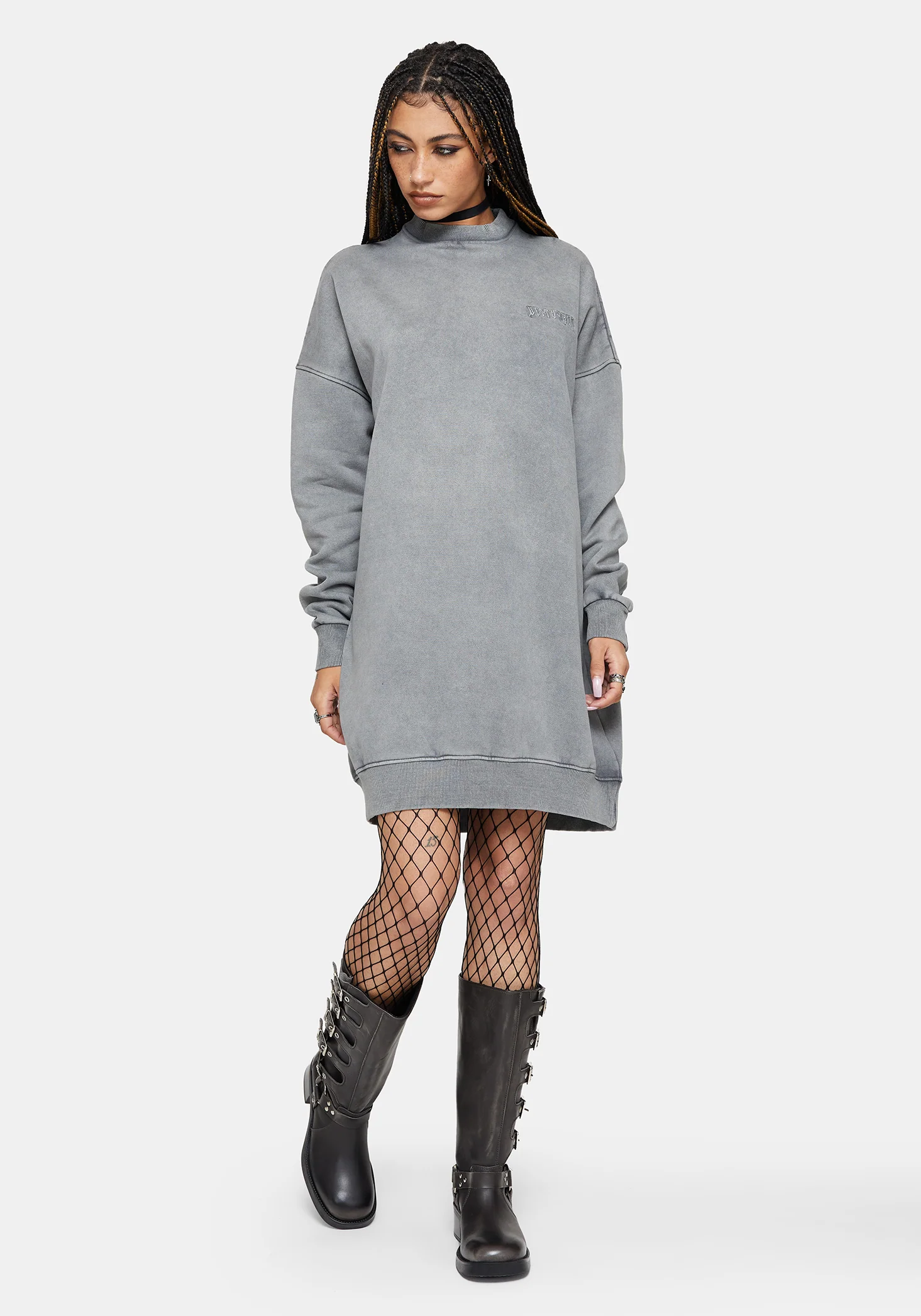 Aelin Sword Applique Sweater Dress - Grey - Image 7