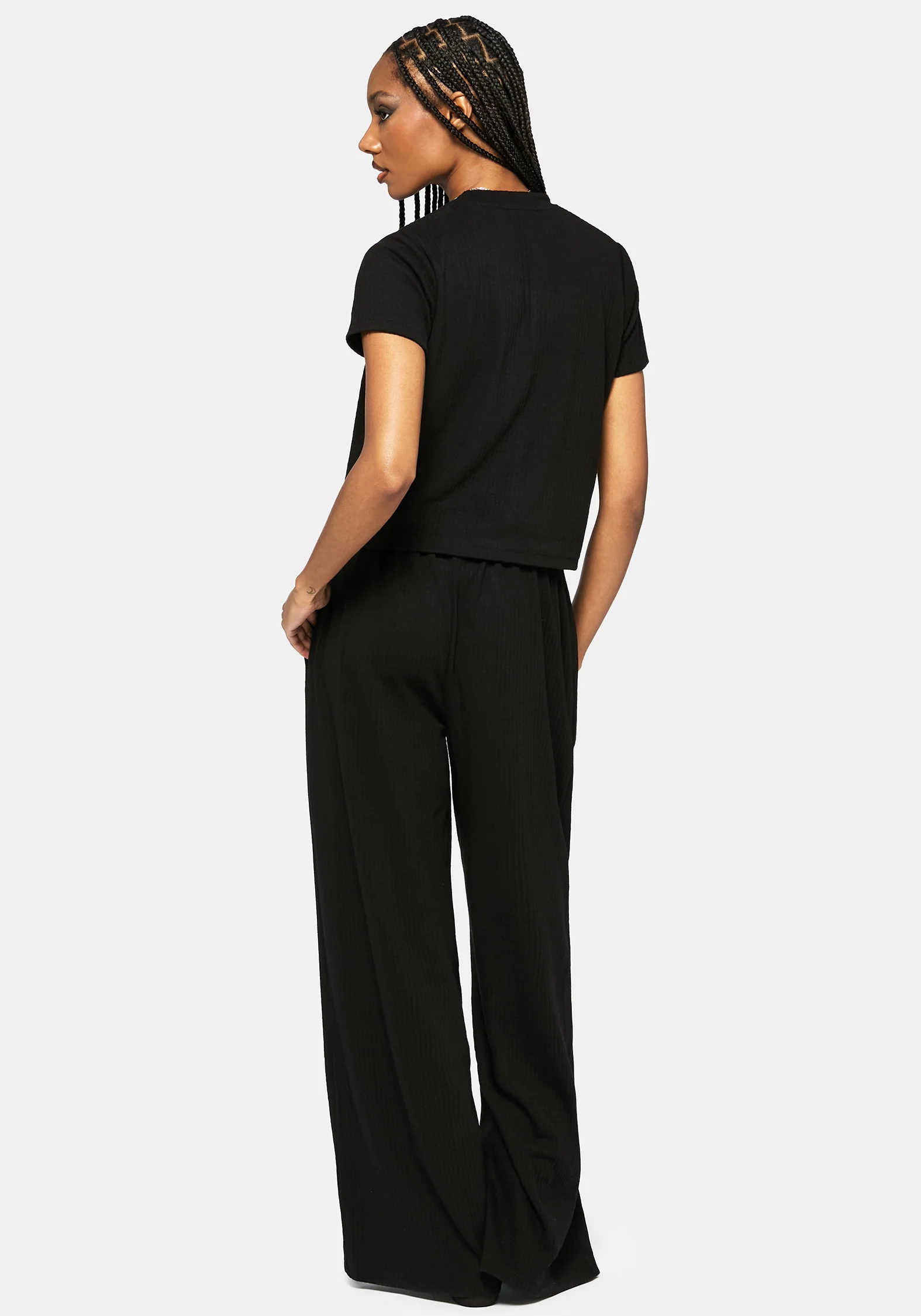 Aelin Sword Embroidered Short Sleeve Ribbed Top - Image 5
