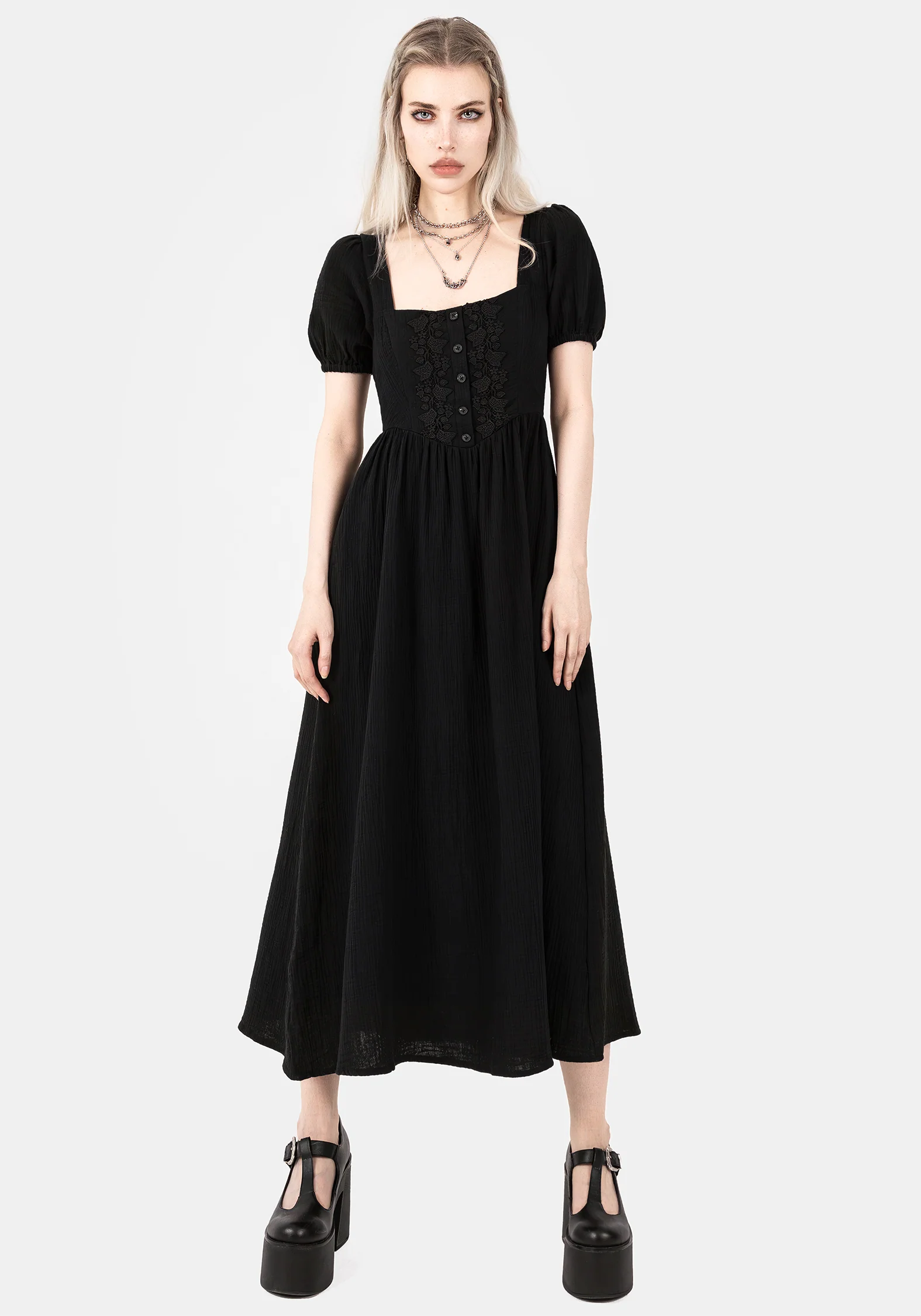 Alder Cotton Detail Midaxi Dress - Image 5