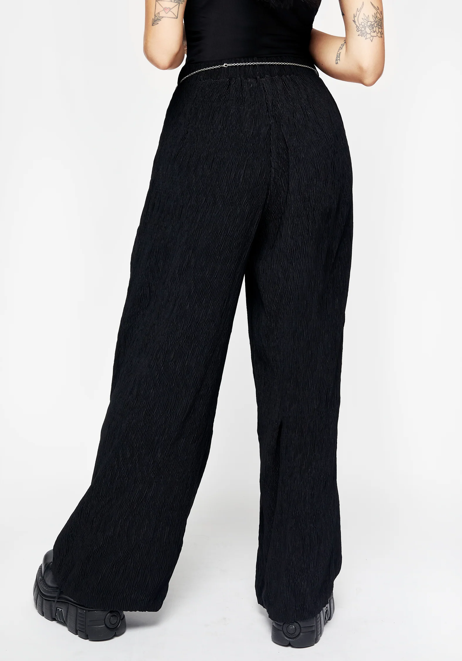 Algea Crinkle Wide Leg Trousers - Image 3