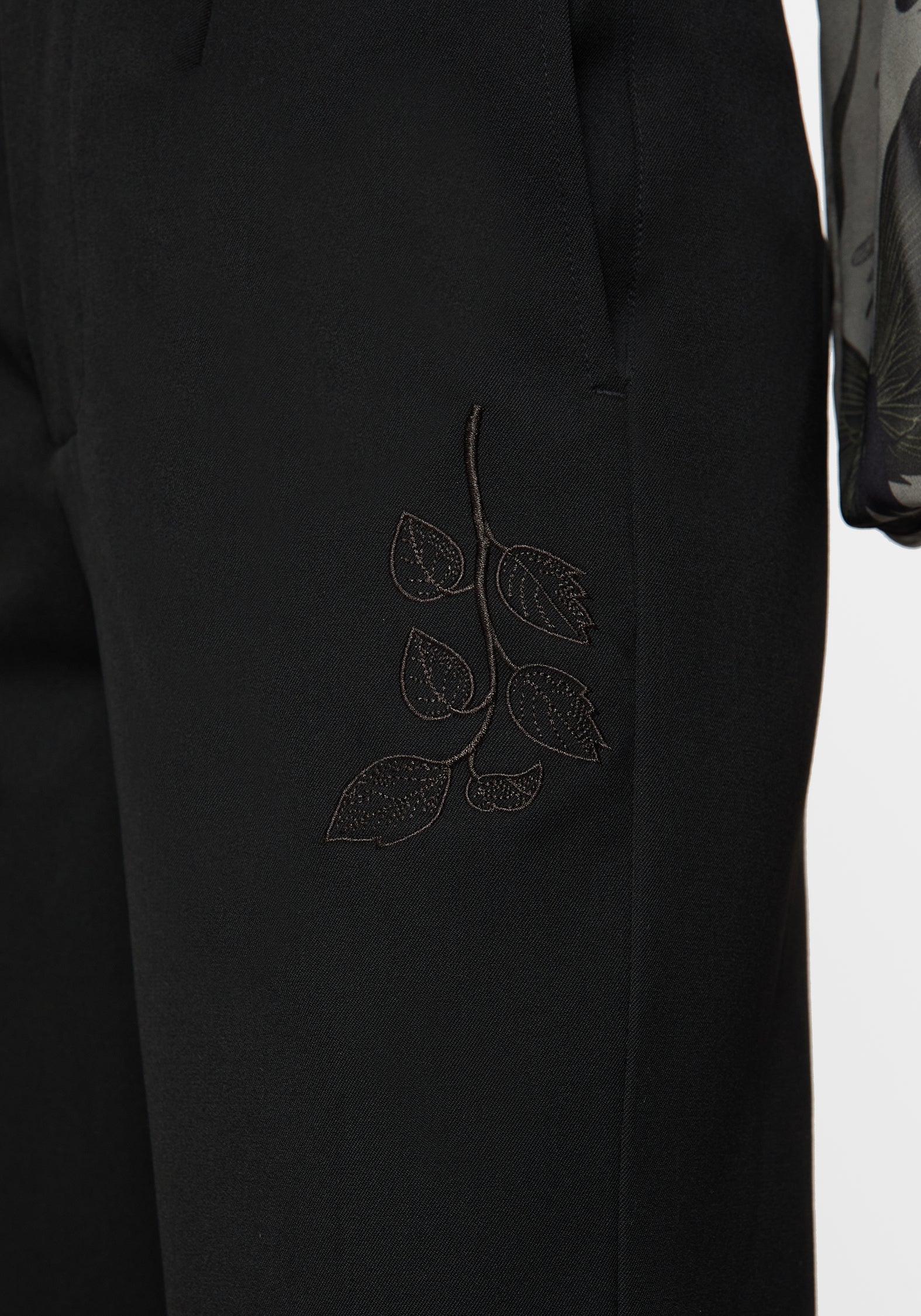 Amalthea Embroidered Tailored Wide Leg Trousers - Image 2