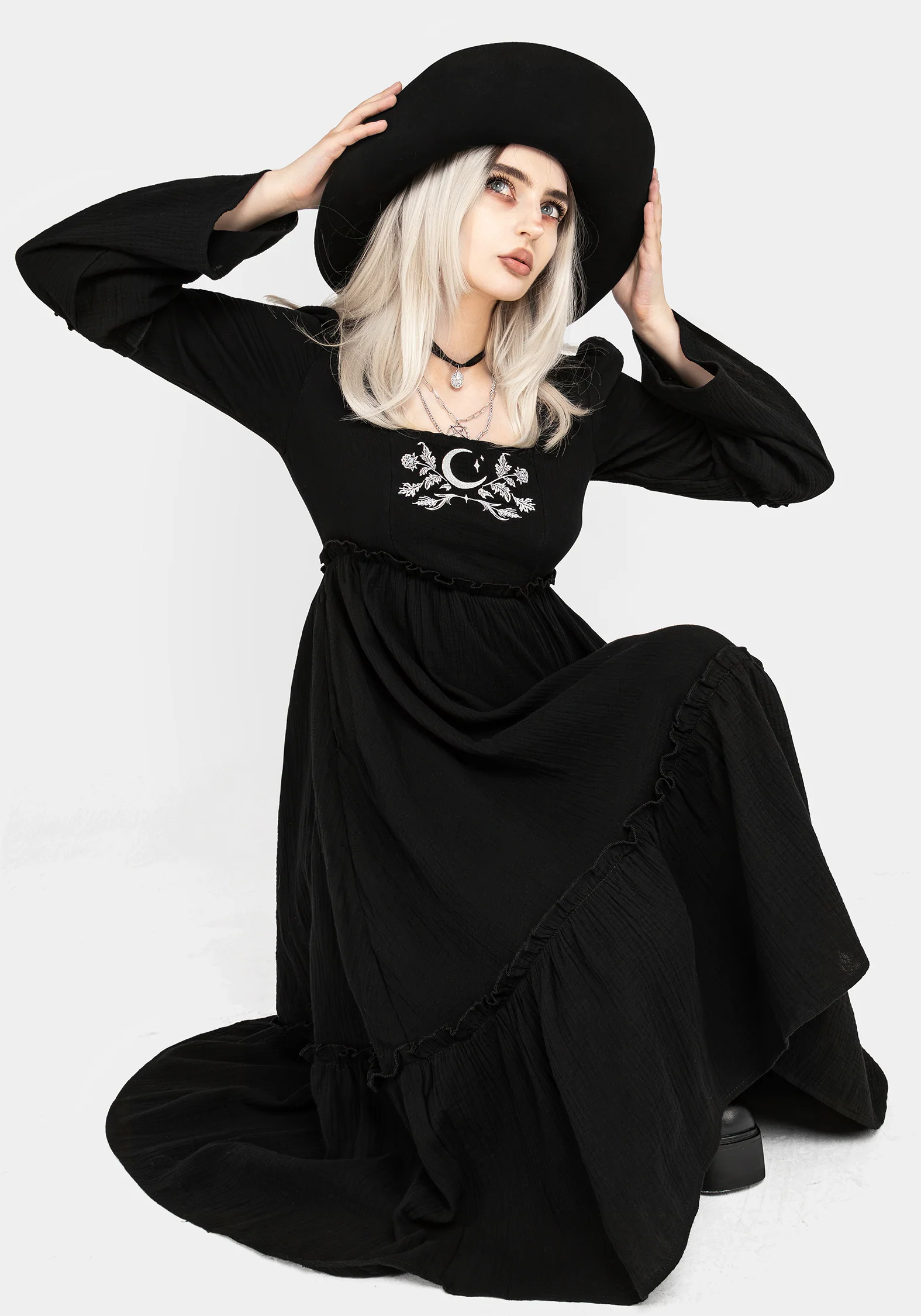 Aradia Embroidered Midi Dress - Image 7