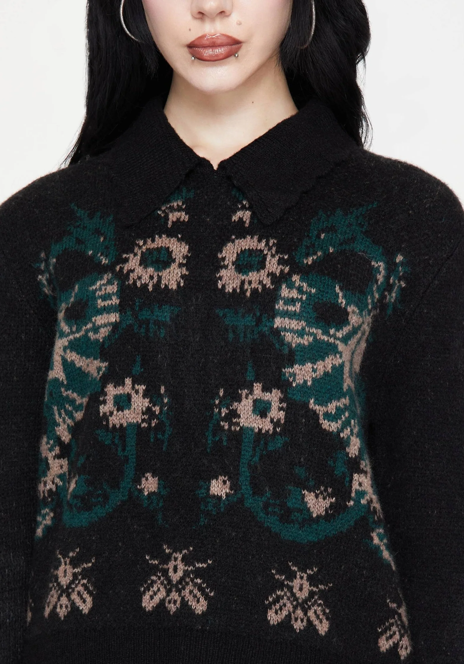 Aura Dragon Jacquard Collar Knit Jumper - Image 2