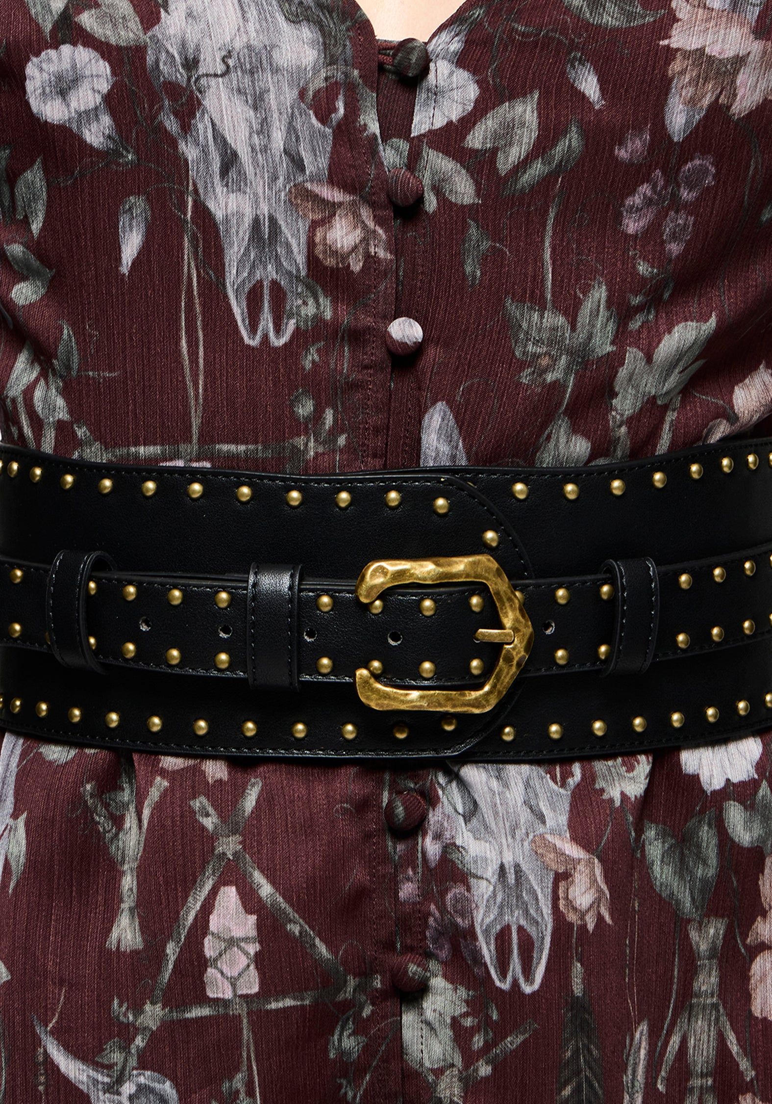 Brux Rivet Detail Buckled Waist Belt - Image 7