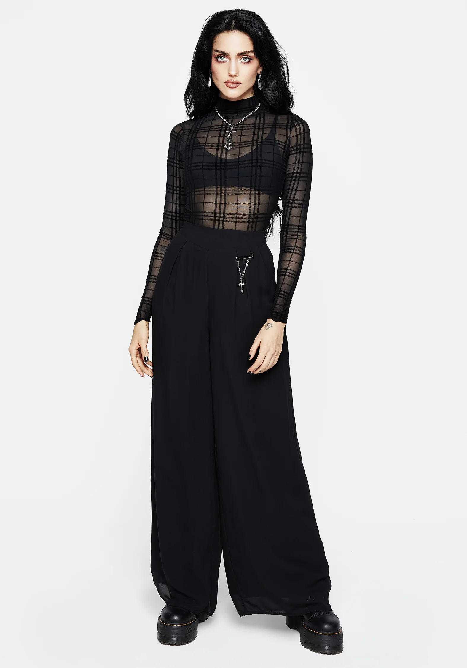 Buffy Check Mesh Top - Image 6