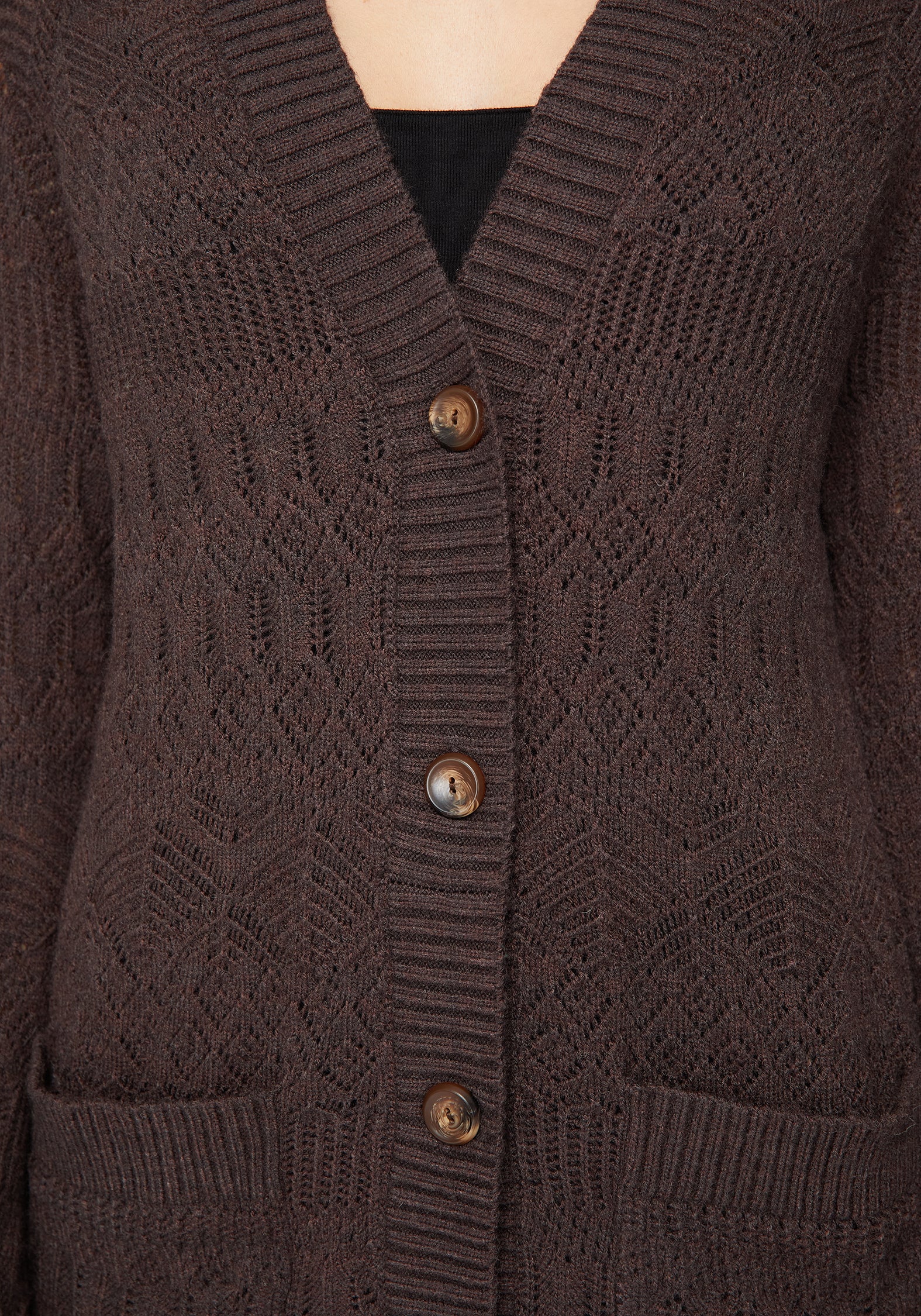 Cadmium Chunky Ribbed Longline Cardigan - Image 2