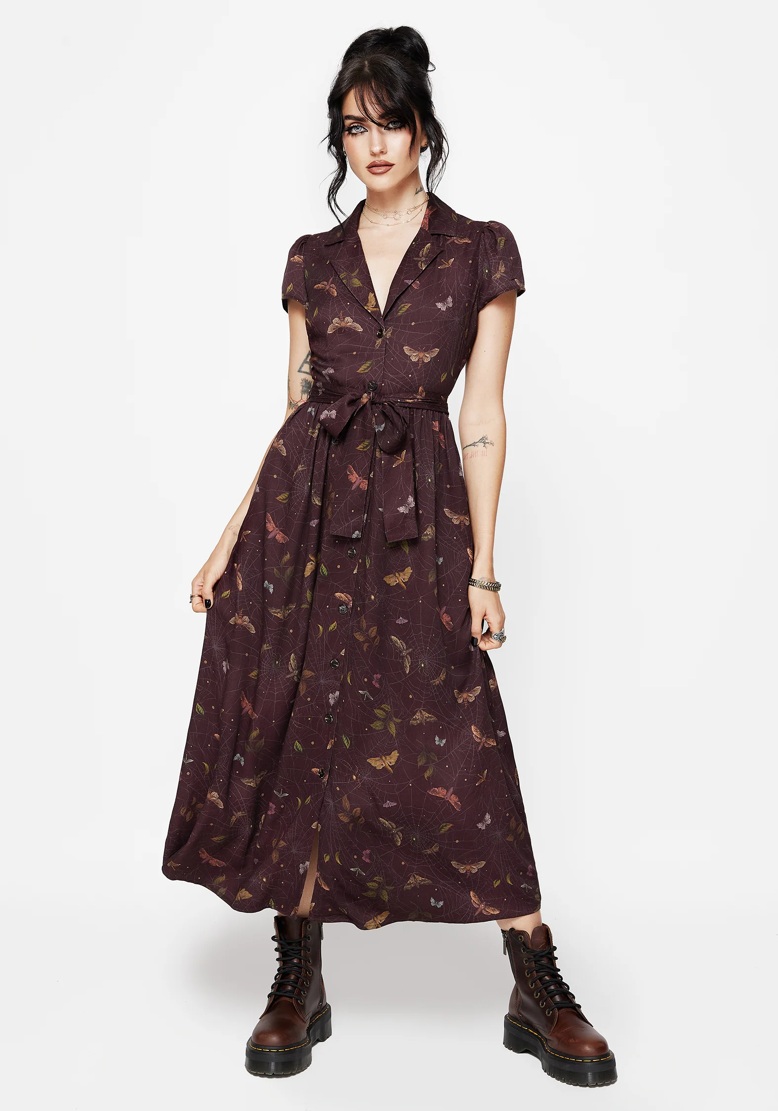 Celia Moth Printed Midaxi Shirt Dress - Image 6