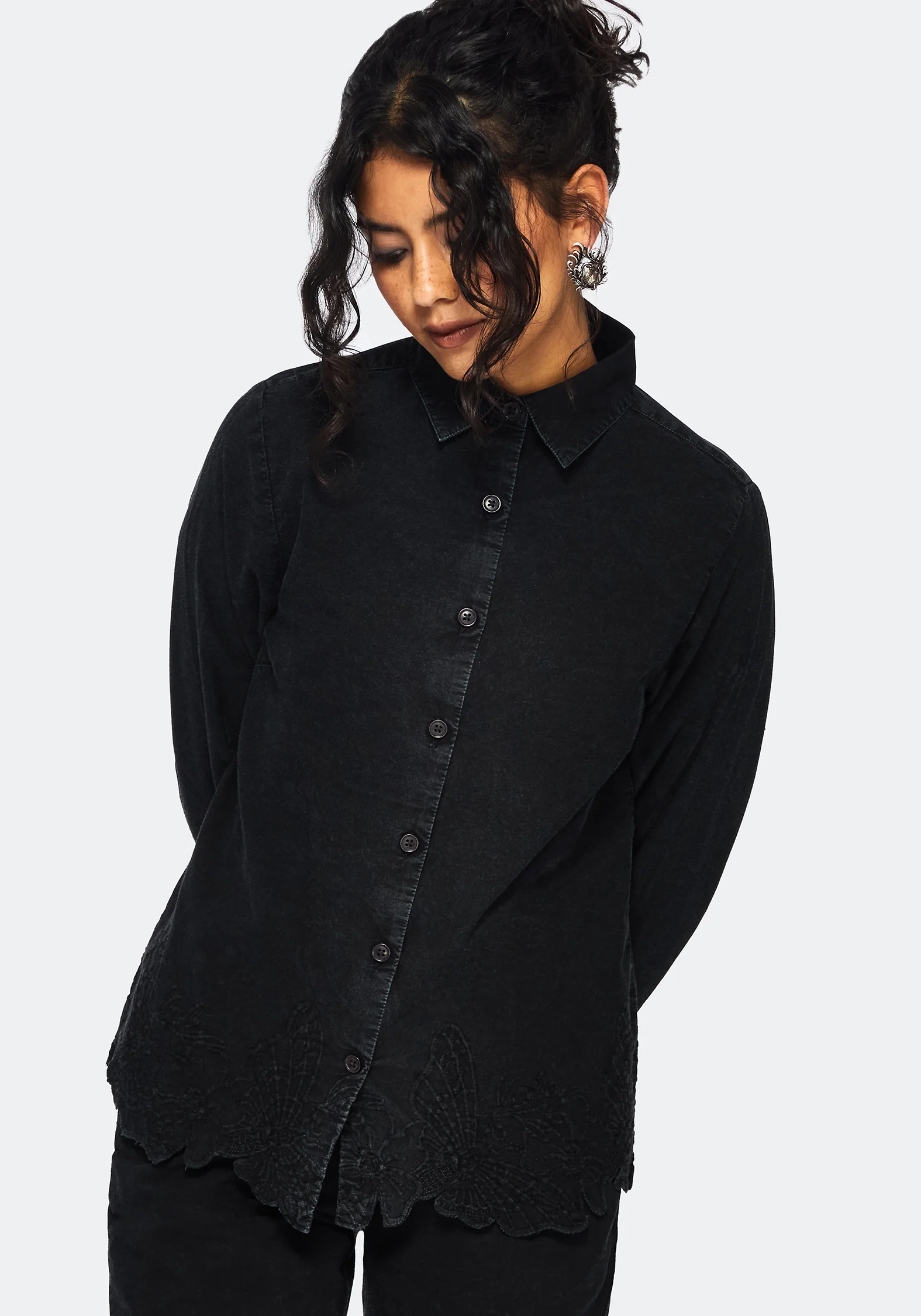 Ceres Cotton Moth Broderie Hem Shirt - Image 6