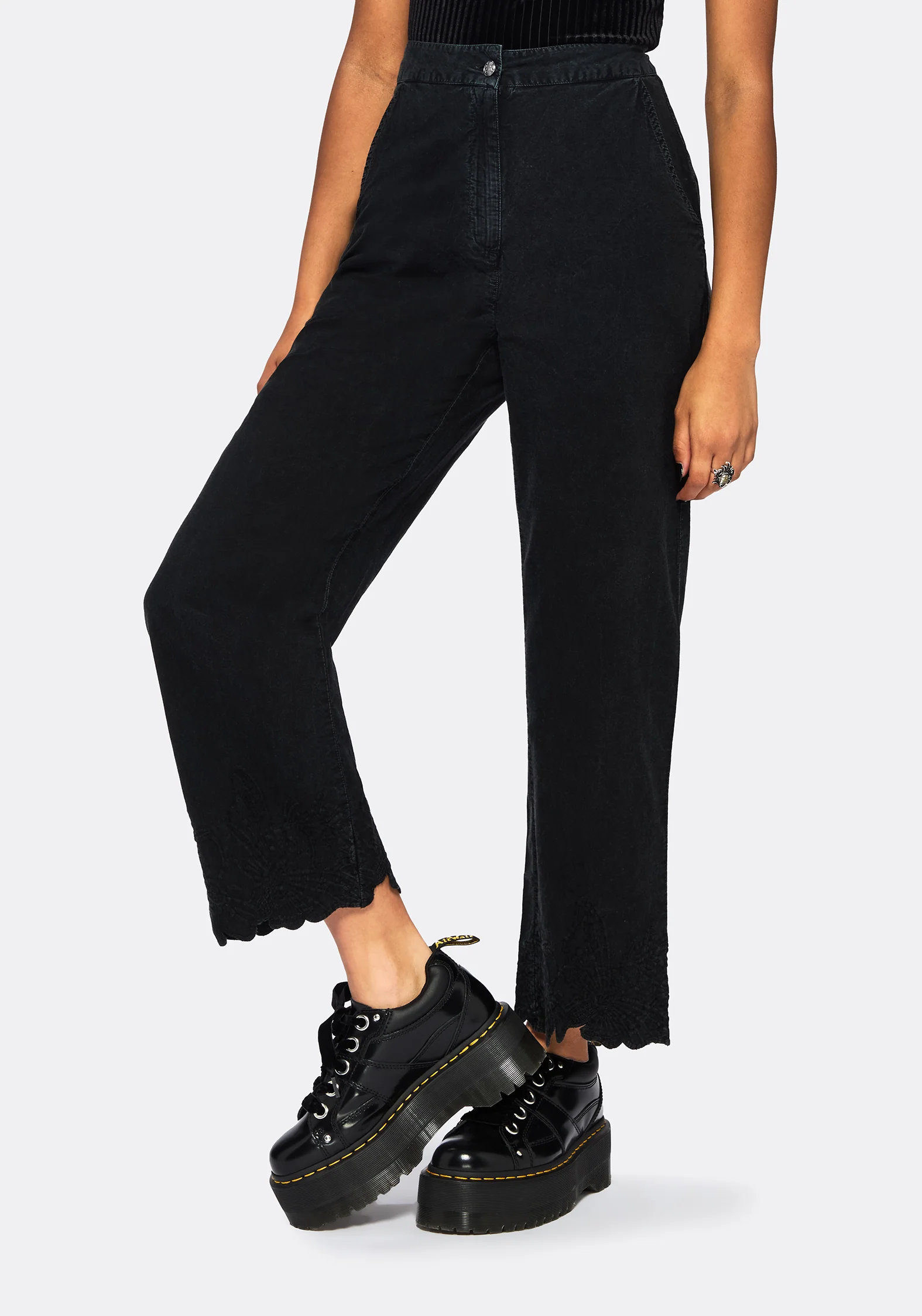 Ceres Cotton Moth Broderie Hem Trousers