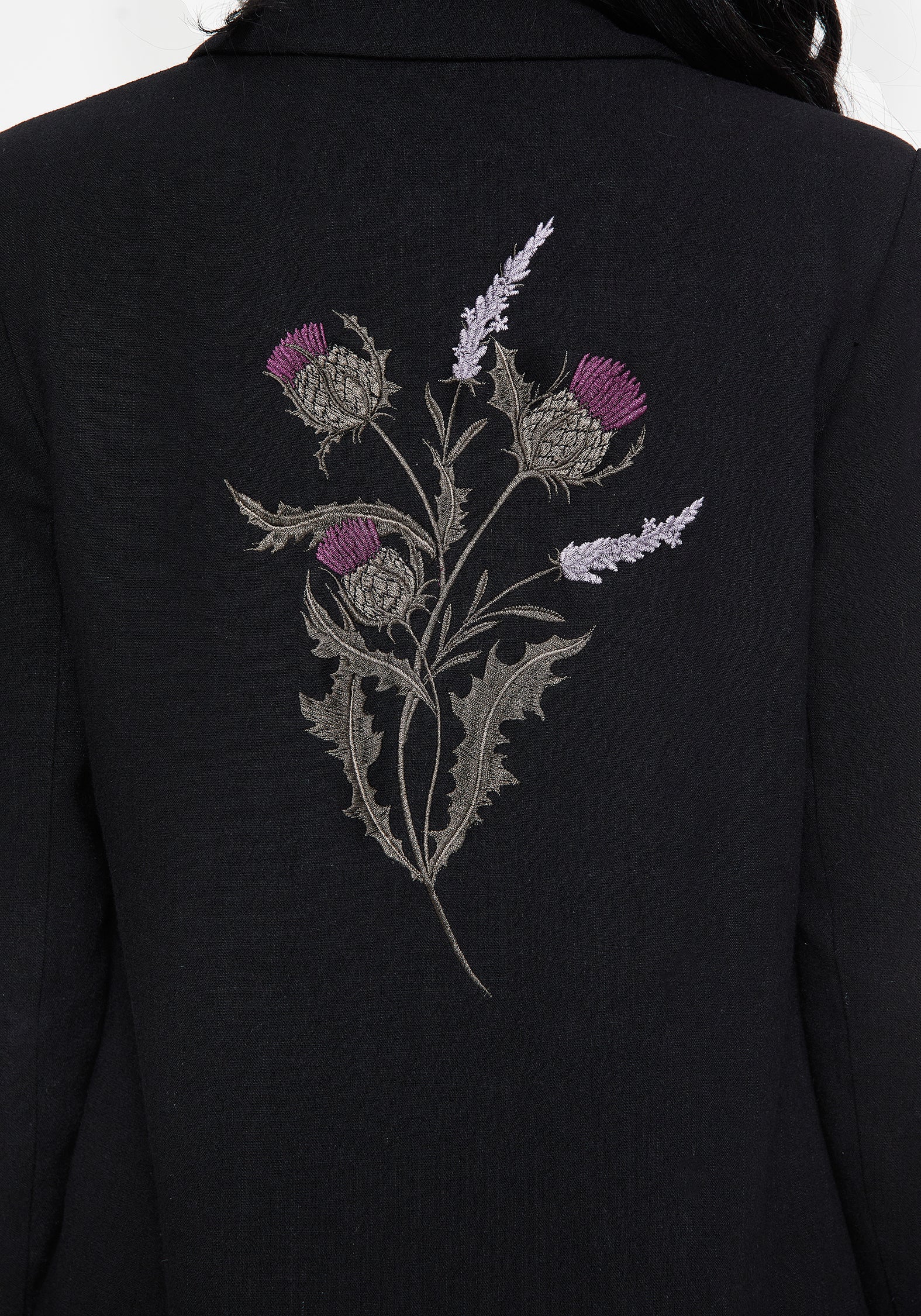 Chloris Embroidered Longline Blazer - Image 2