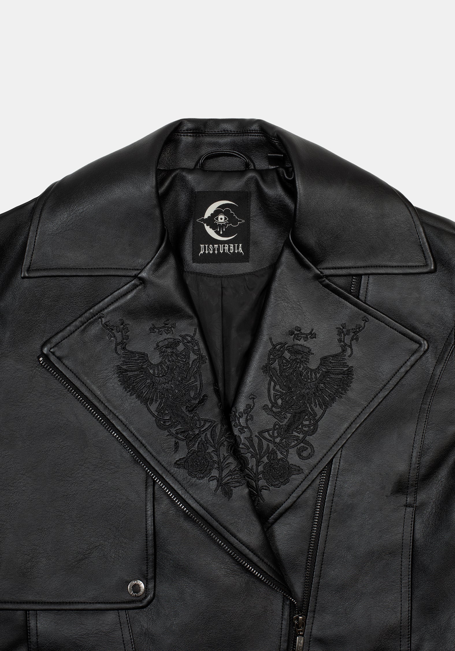 Clash Phoenix Embroidered Faux Leather Jacket - Image 9