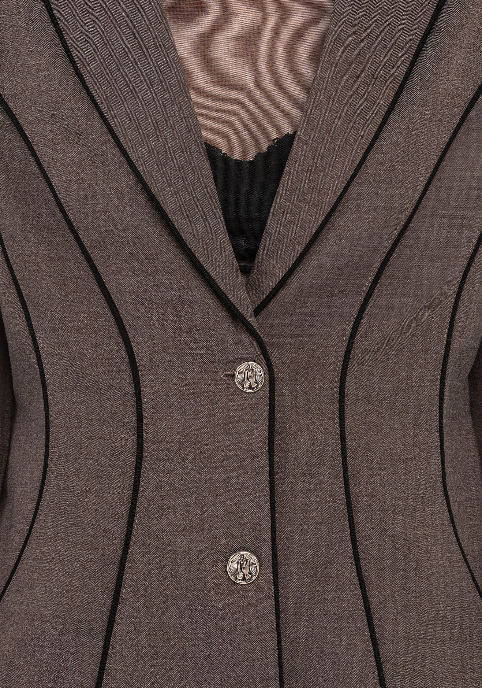Cointrelle Herringbone Piped Blazer - Image 2