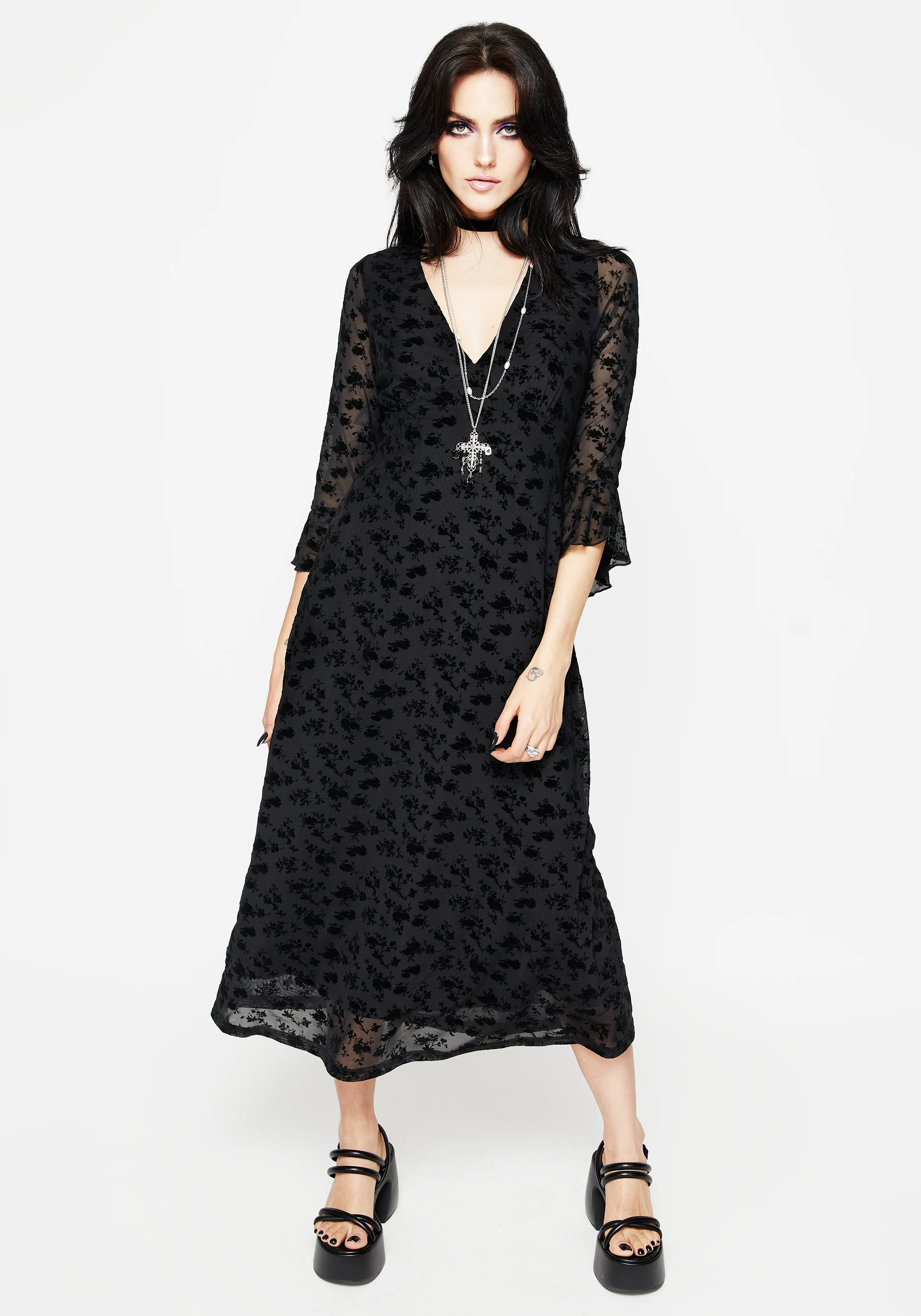 Conduit Floral Mesh Layered Midaxi Dress - Image 4