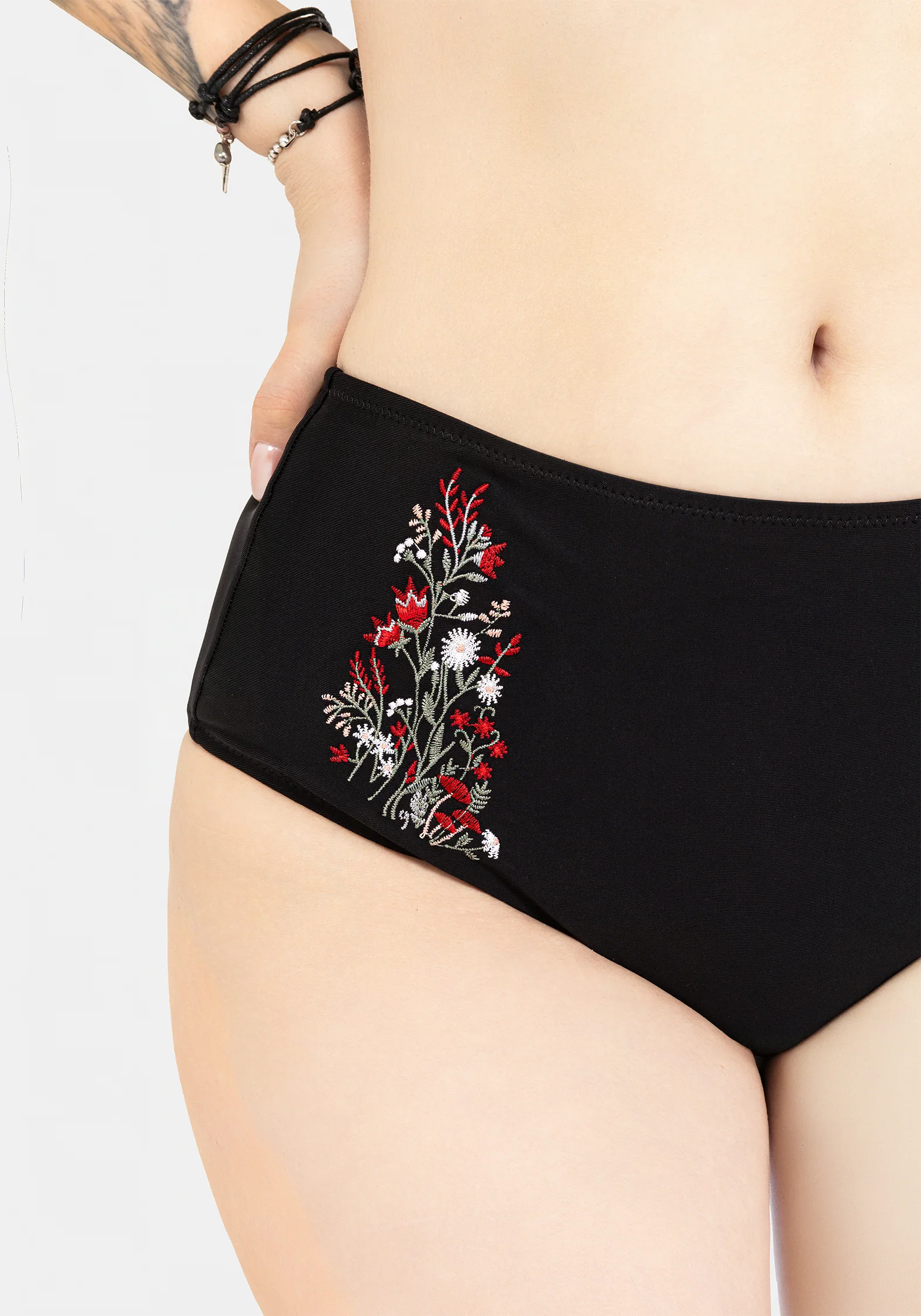 Copia Floral Embroidered High Waist Swim Bottoms - Image 2