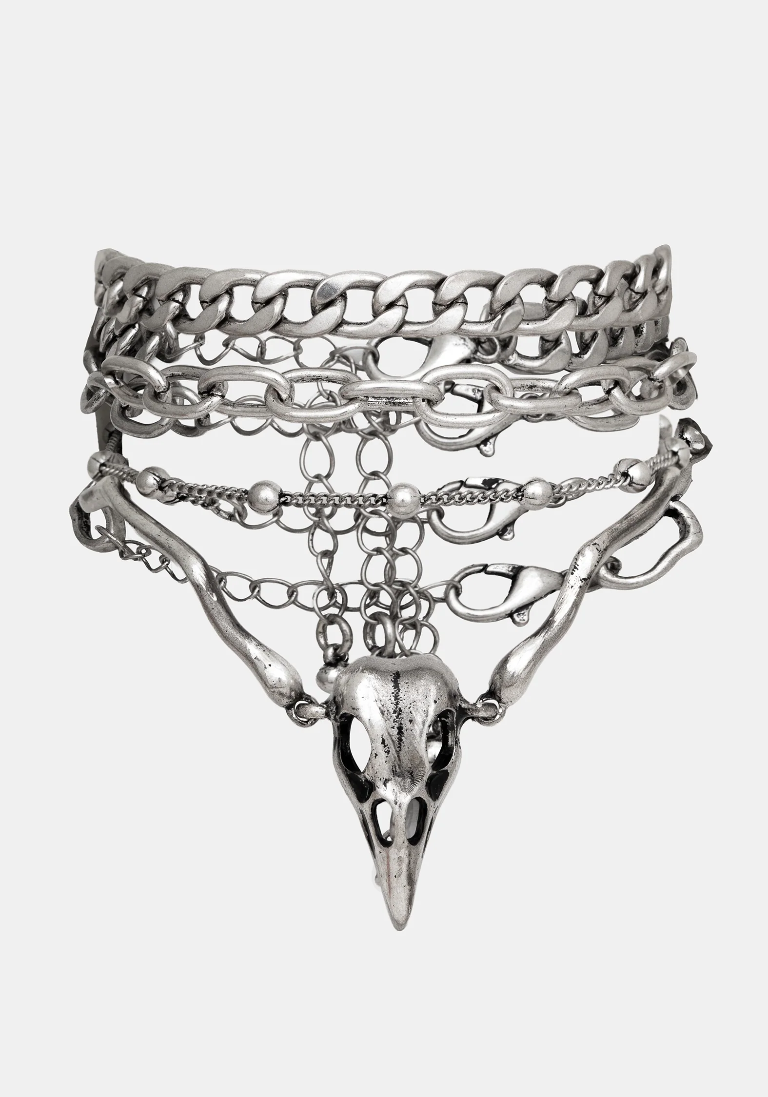 Corvus Bird Skull Bracelet Set - Image 4