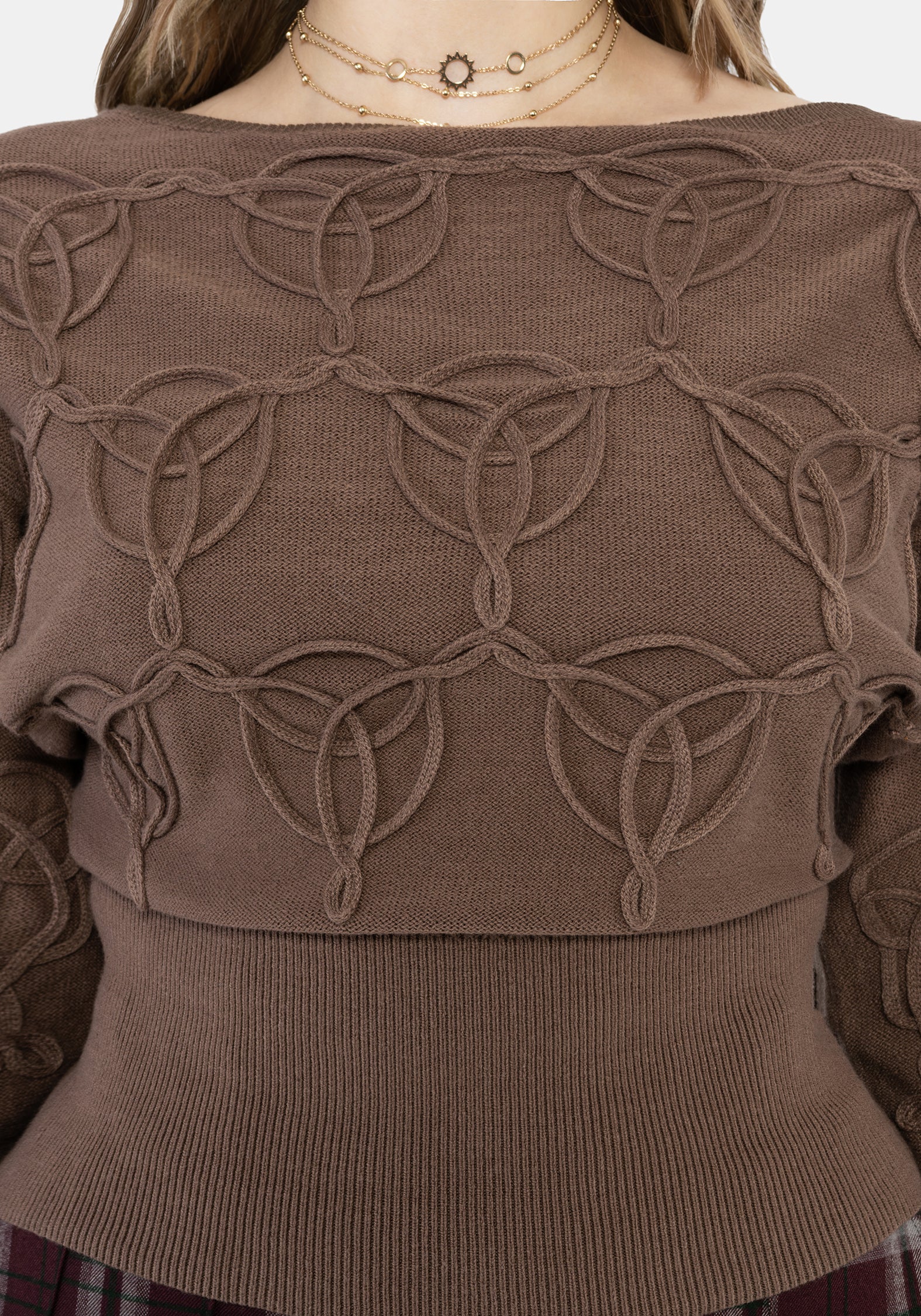 Covet Cotton-Blend Witches Knot Cable Knit Jumper - Image 2