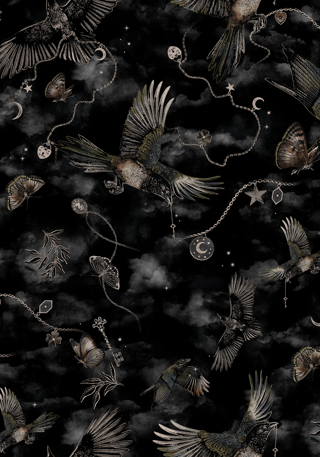 Crimson Magpie and Moth Print Mini Ruffle Dress - Image 7