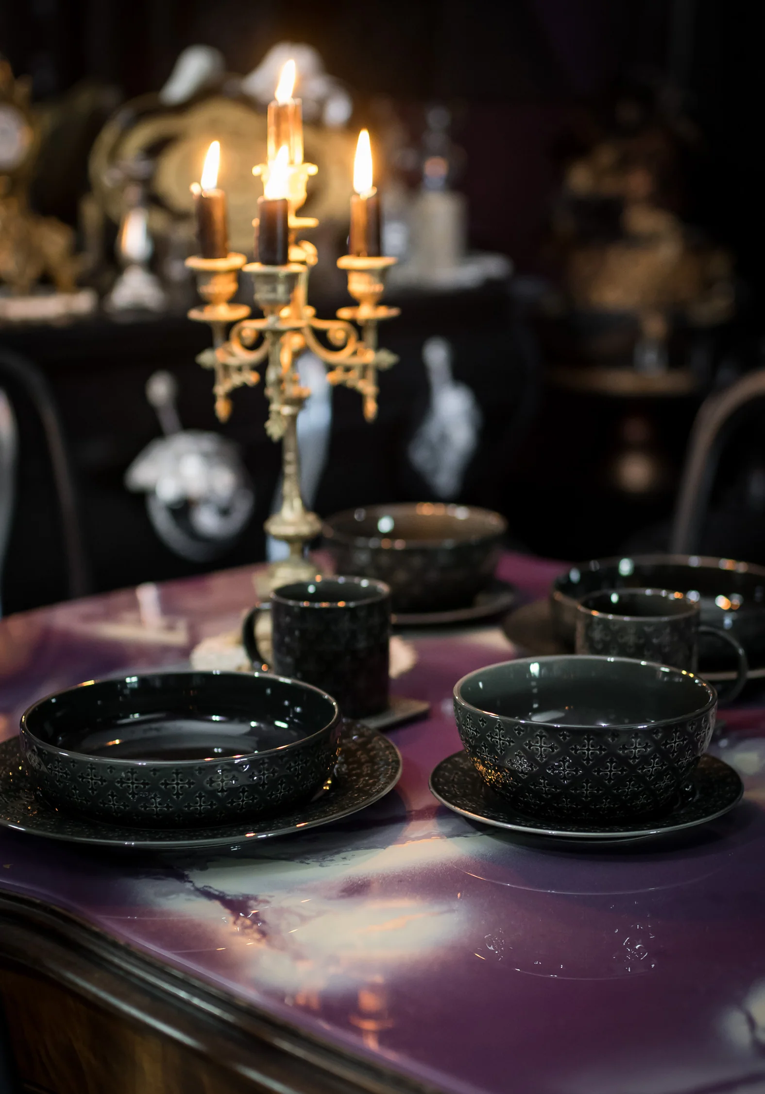 Crux Debossed Ombre Dinner Plate (4 Piece Set) - Image 3