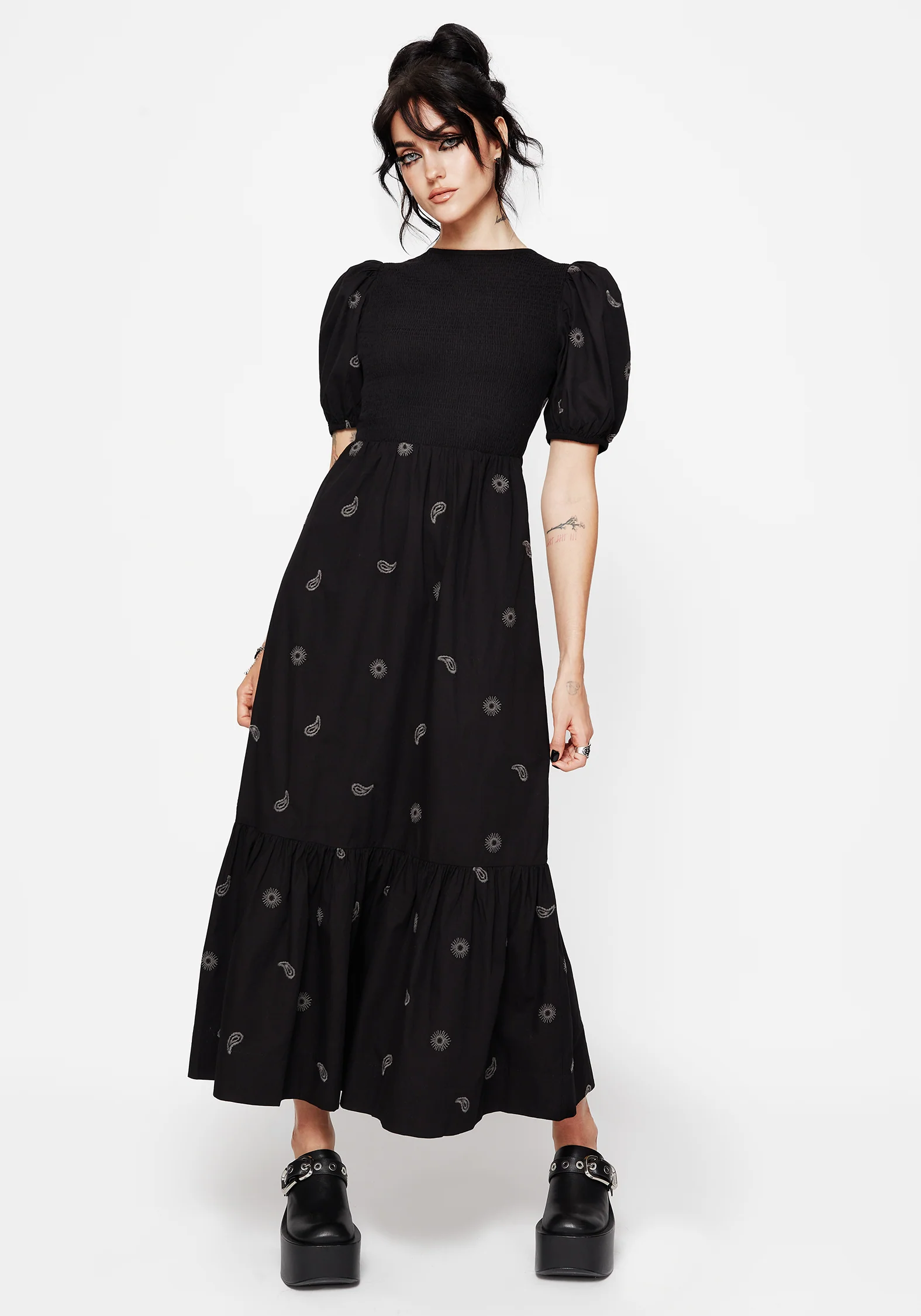 Dawn Sun Embroidered Tiered Maxi Dress - Image 5