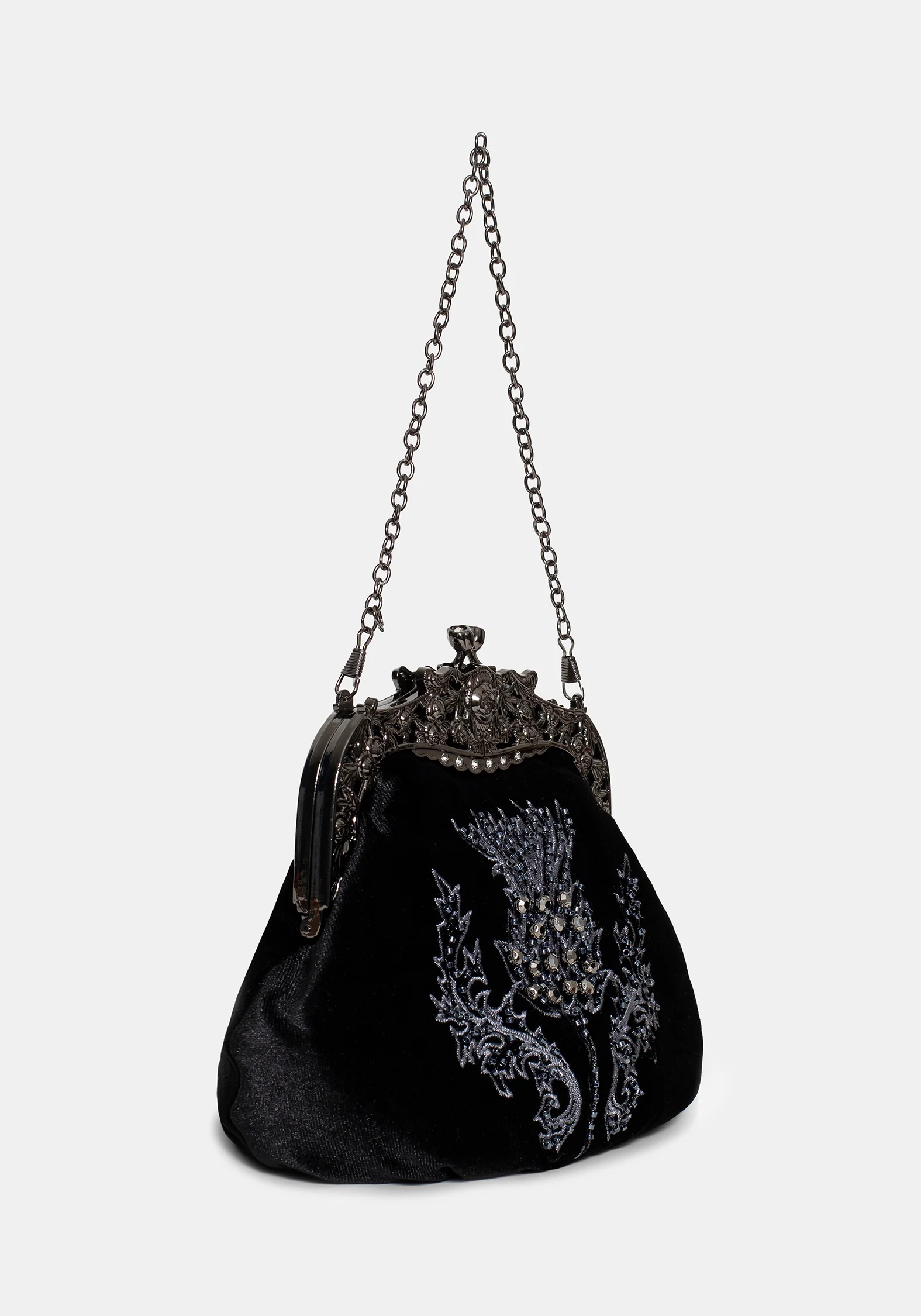 Despair Thistle Beaded Kiss Lock Pouch Bag - Image 6