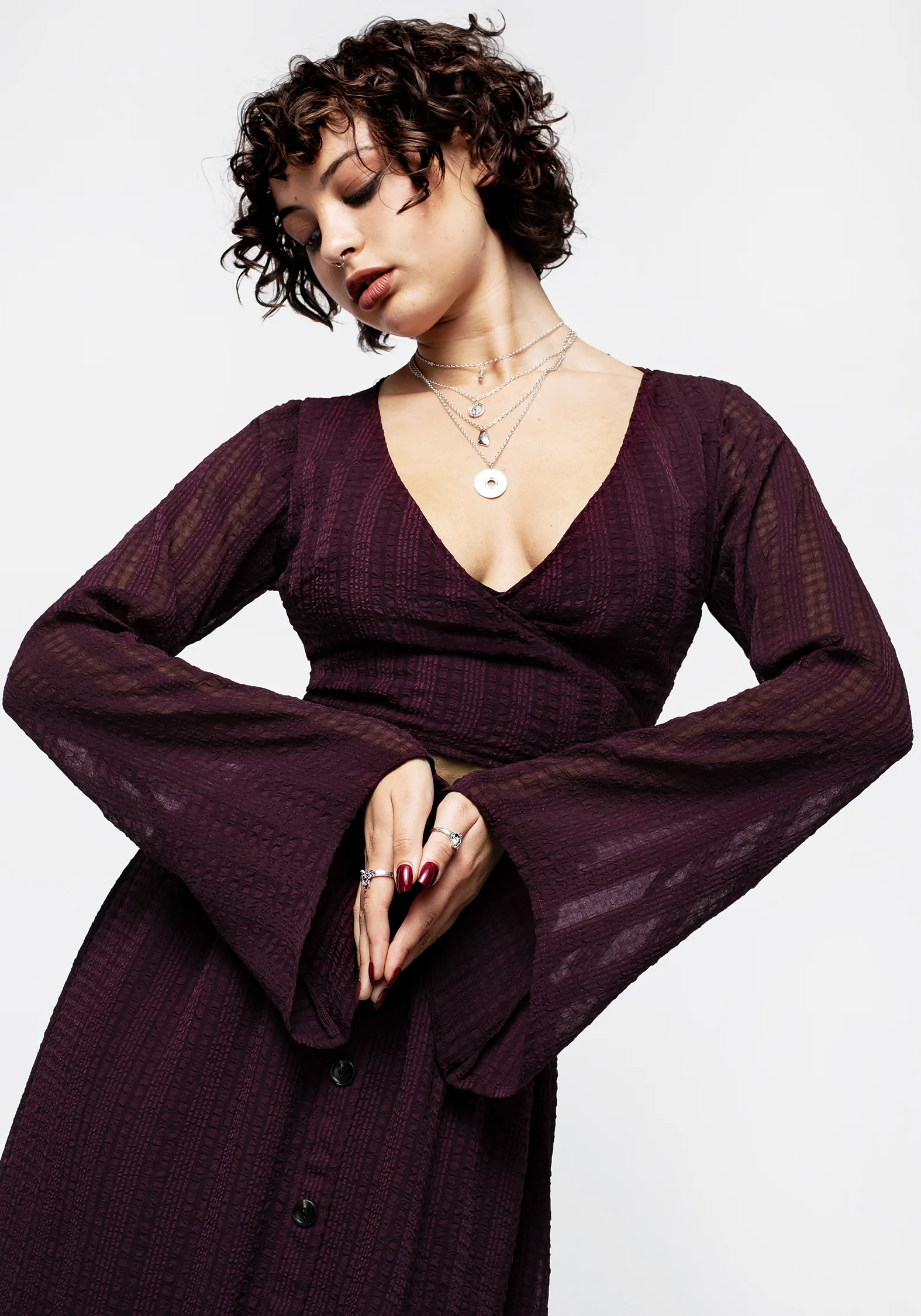 Enola Bell Sleeve Co-ord Wrap Top - Image 7