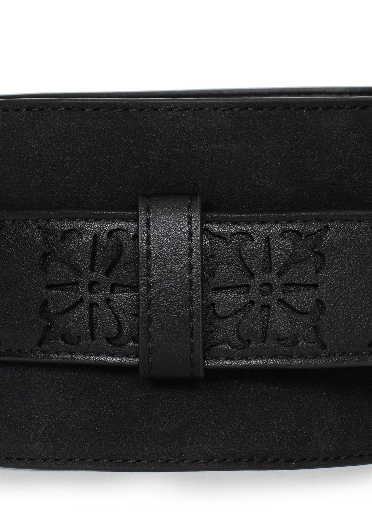 Eugenia Cross Cut Out Detail Faux Suede Waist Belt - Image 5