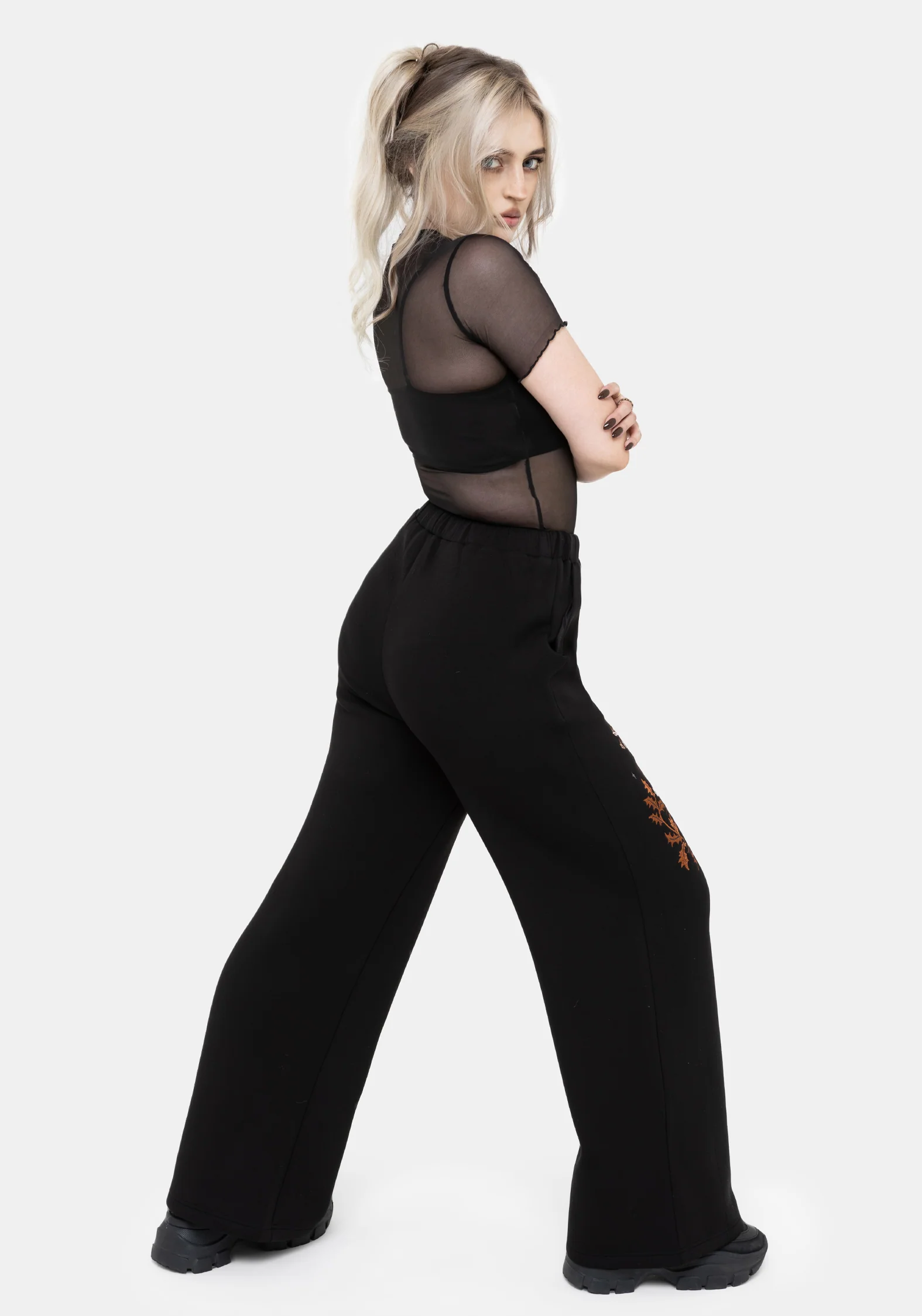 Foxglove Embroidered Straight Leg Jogger - Image 3