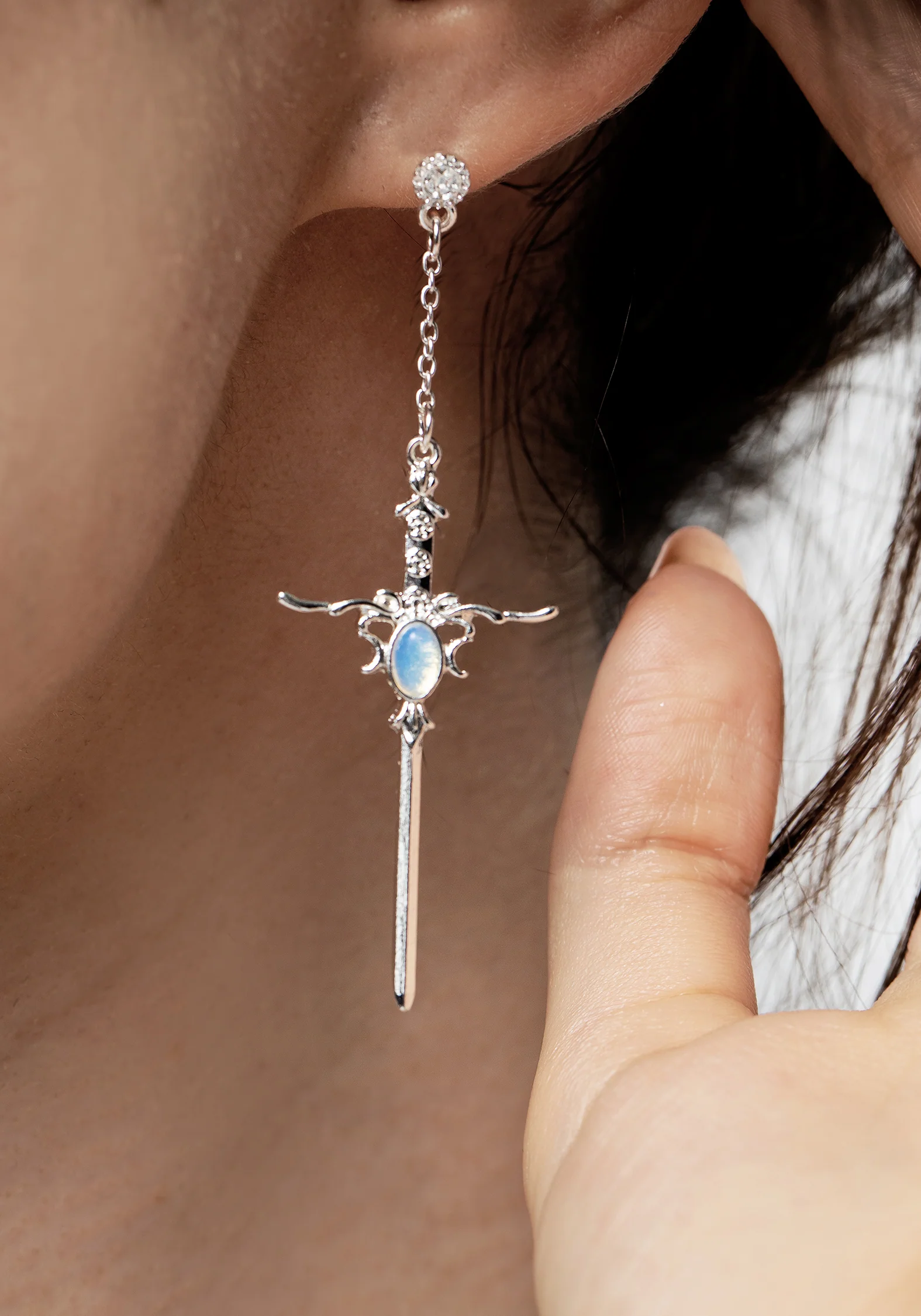 Galatine Opal Sword Earrings - Image 2