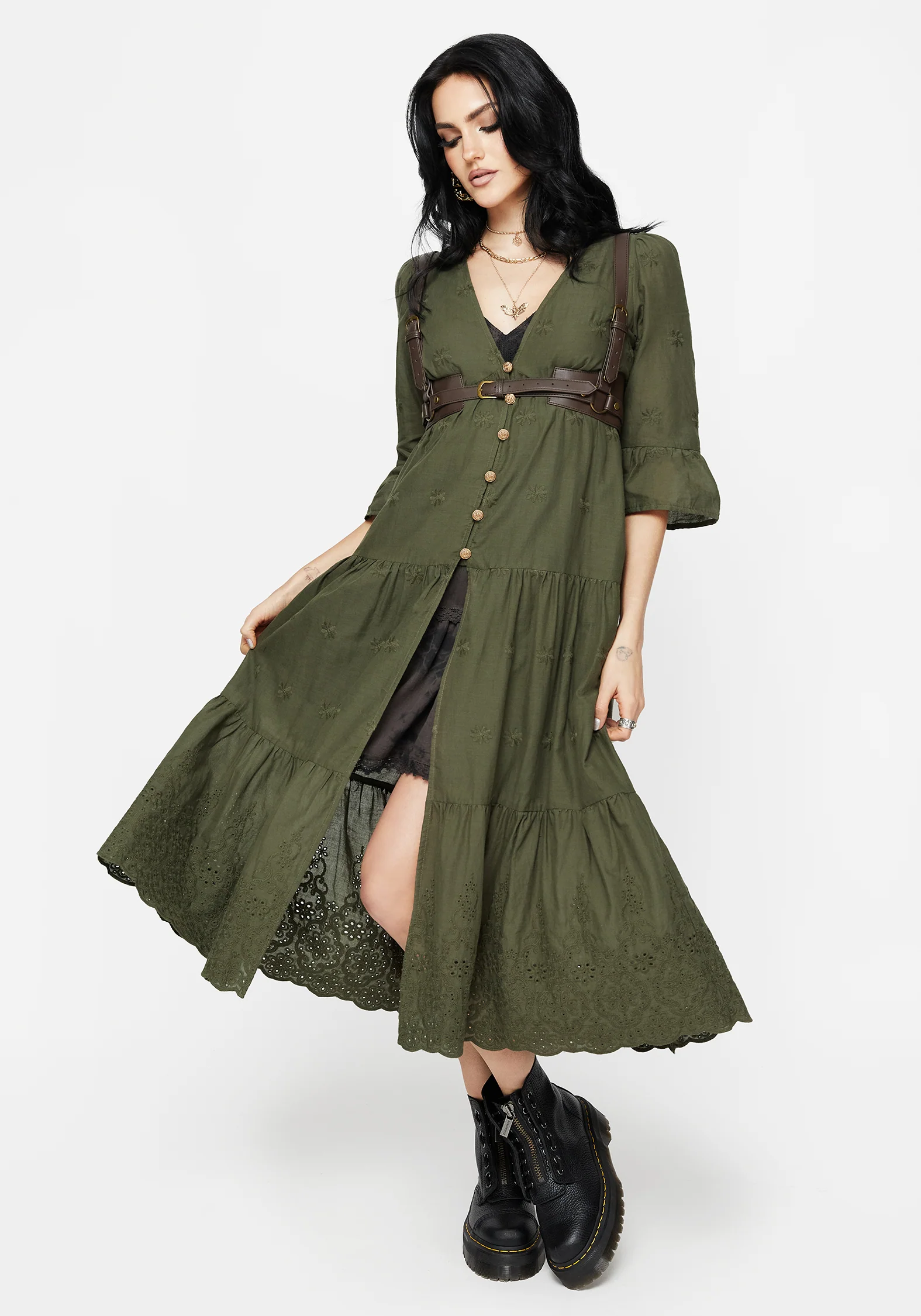 Gossamer Tiered Overdress - Green
