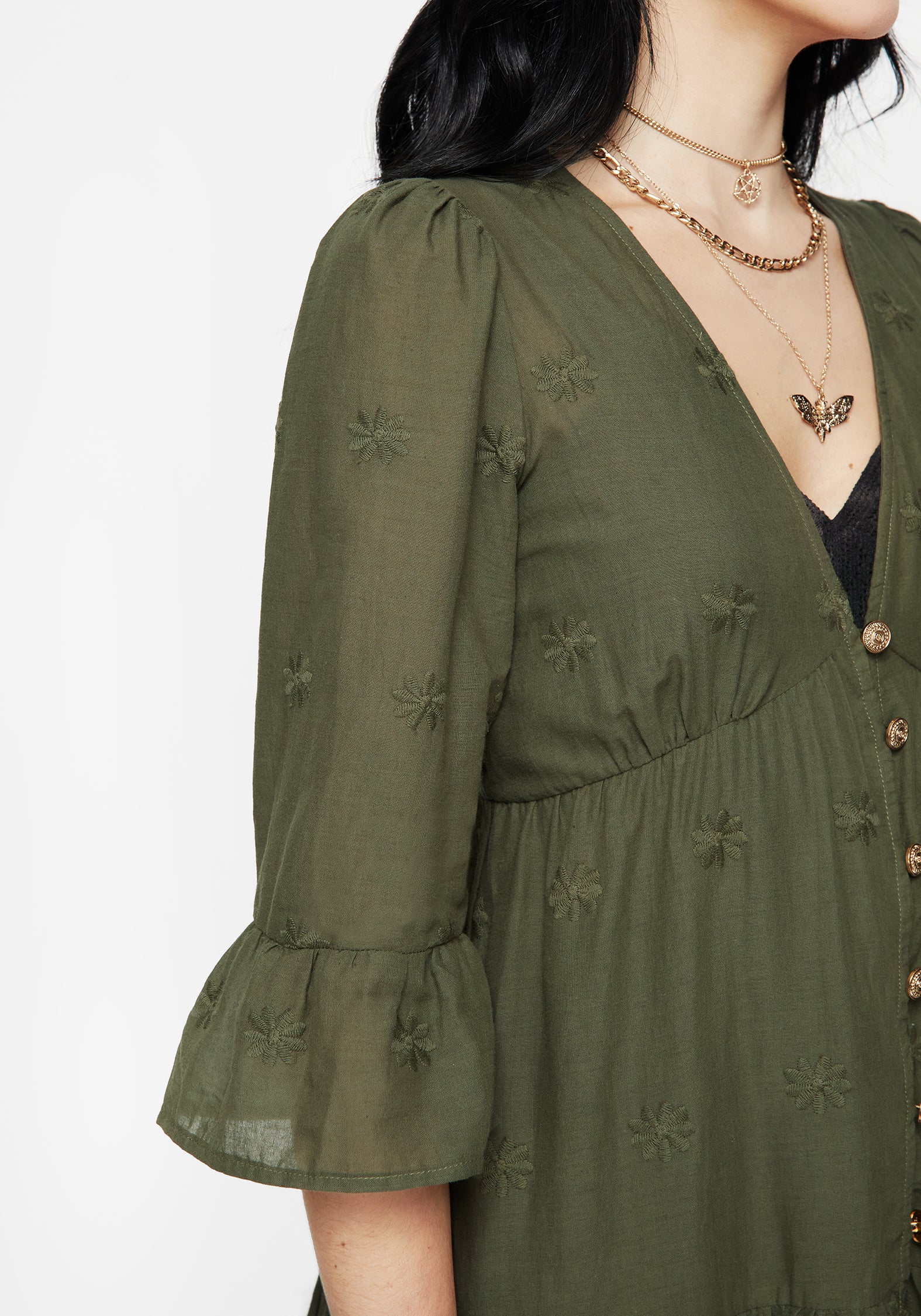 Gossamer Tiered Overdress - Green - Image 2