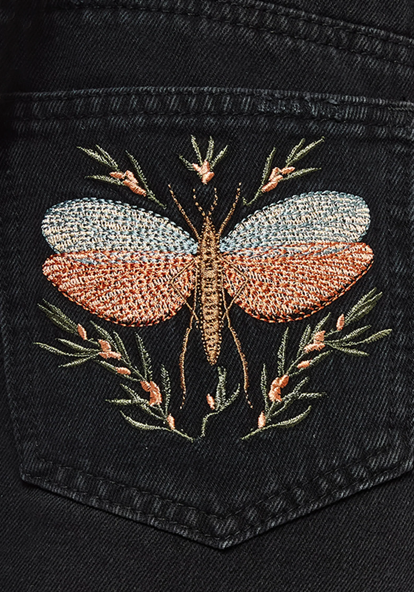 Griffinfly Embroidered Distressed Denim Shorts - Image 8