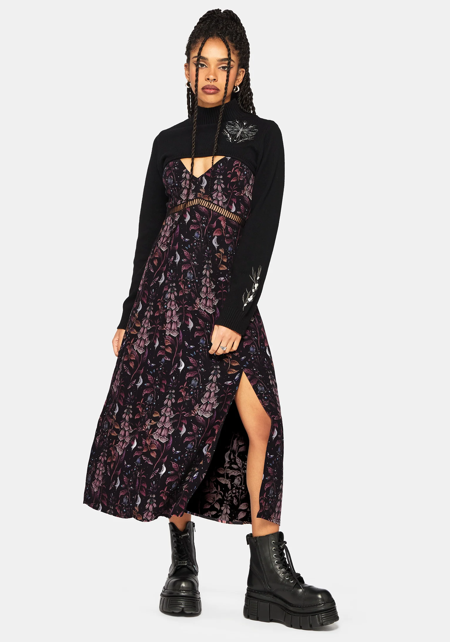 Griffinfly Embroidered Extreme Crop Knit Jumper - Image 5
