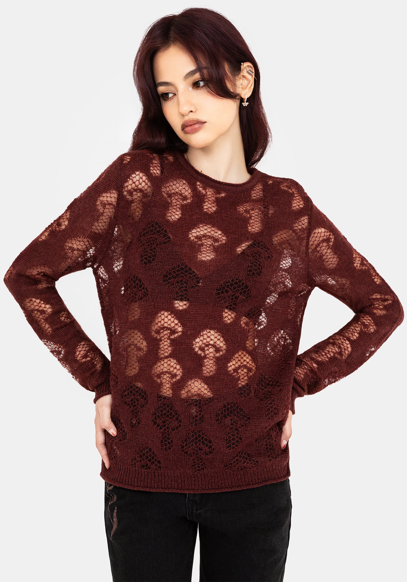 Harriet Lurex Mushroom Detail Knit Jumper - Image 4