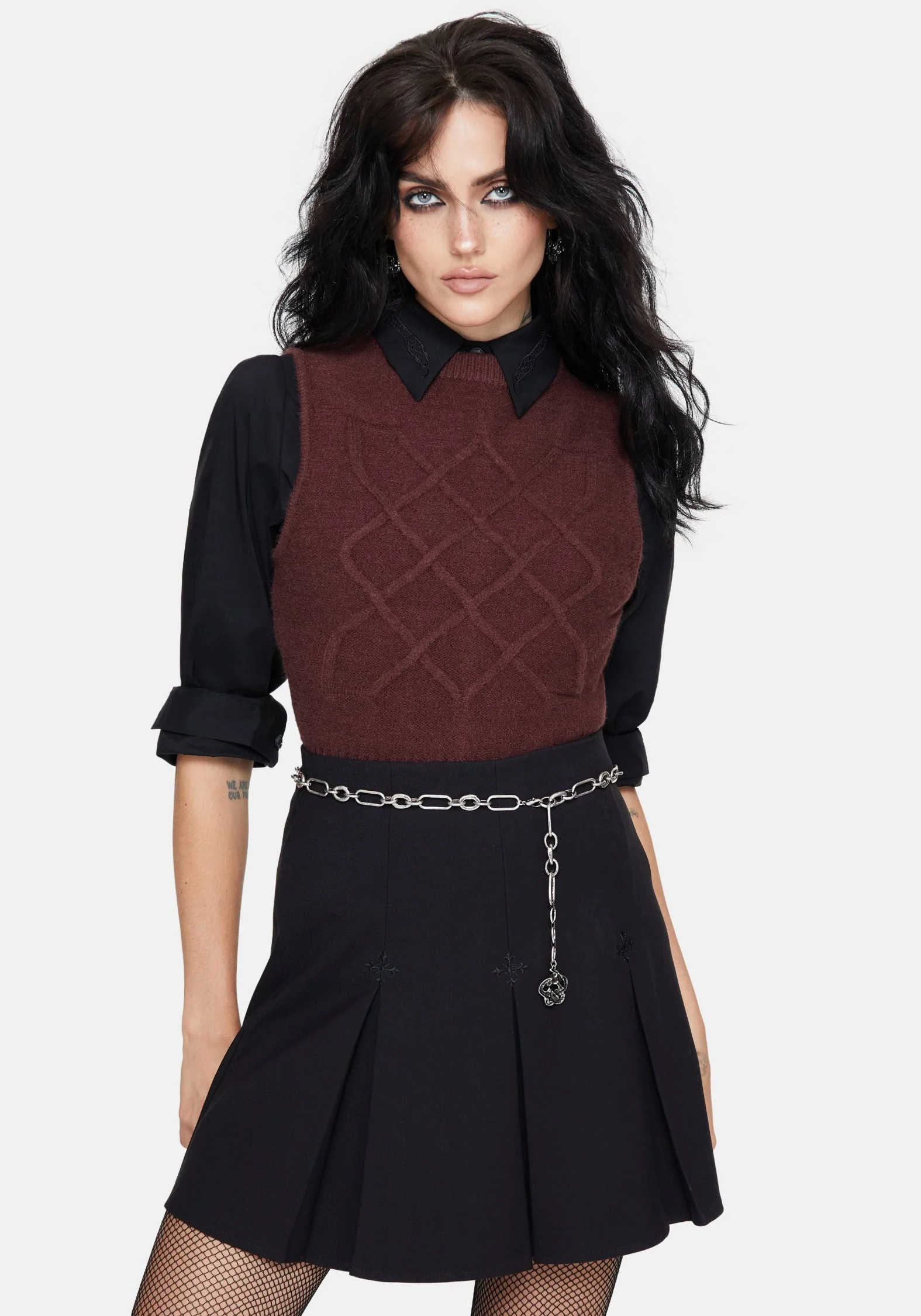 Hathor Cotton Celtic Cable Knit Vest - Image 4