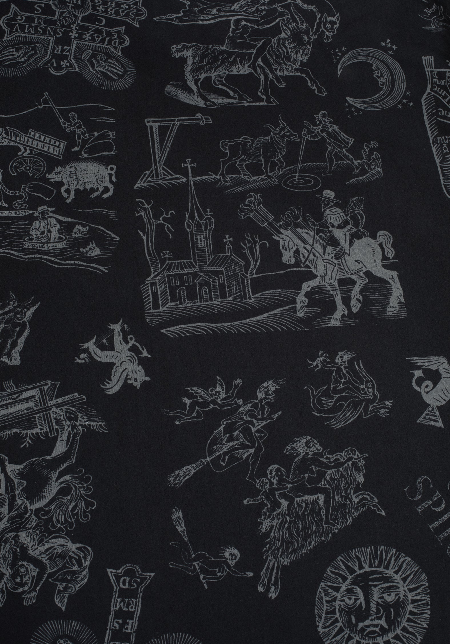 Heresy Woodcut Print Cotton Bedding Set - King - Image 3