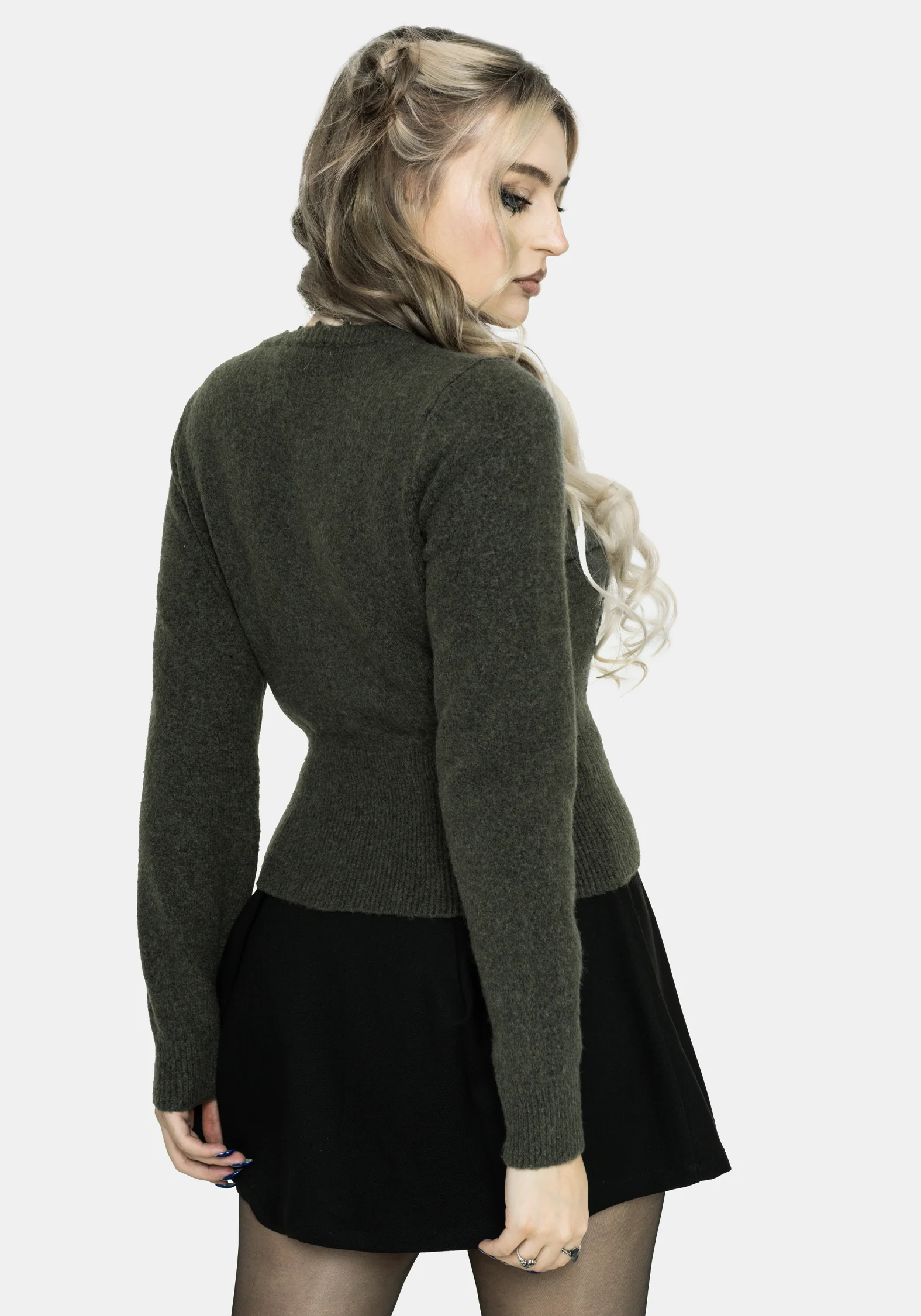 Hexborn Baba Yaga V Neck Embroidered Knit Jumper - Image 3