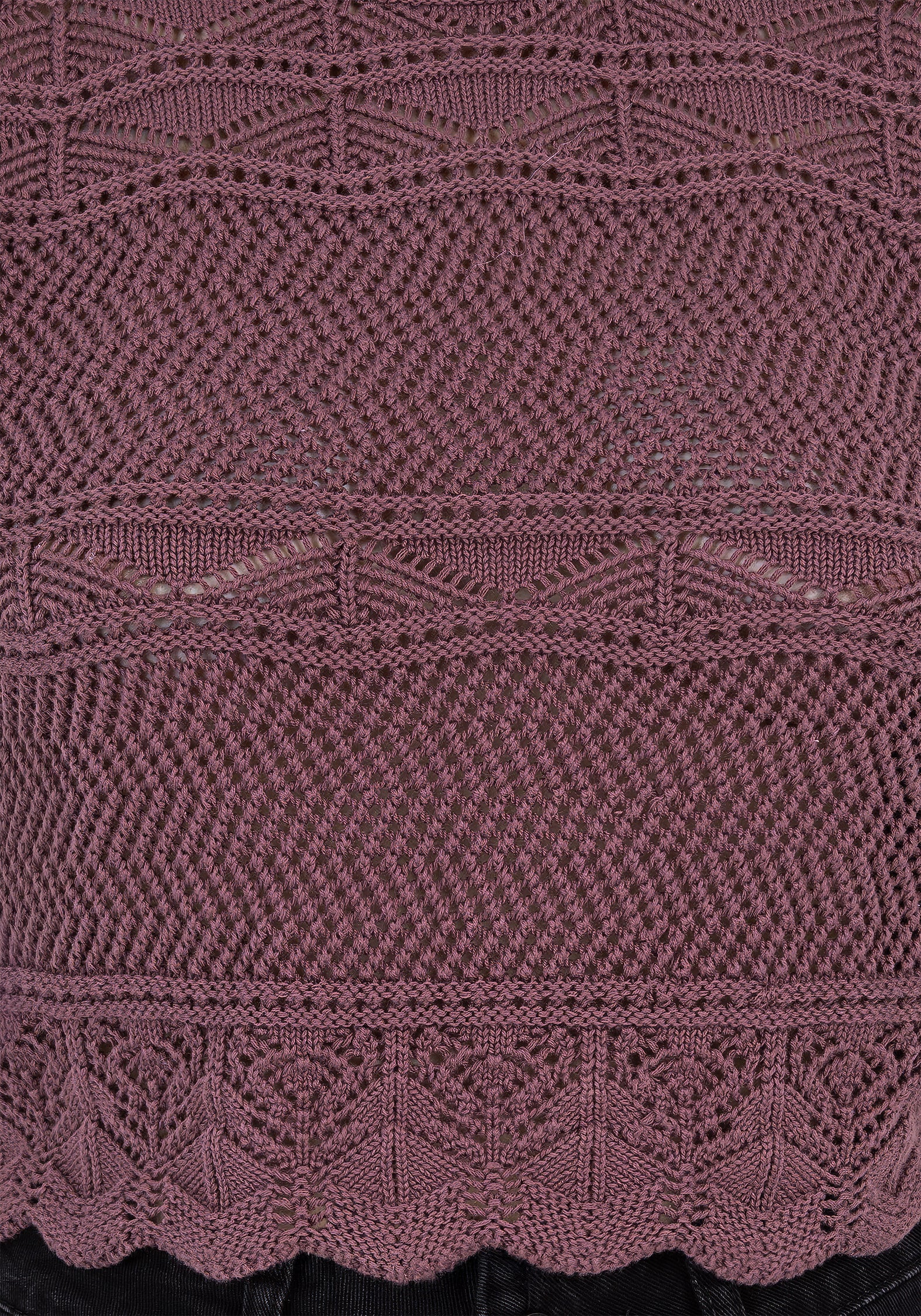 Hooked Pointelle Short Sleeve Crop Top - Purple - Image 2