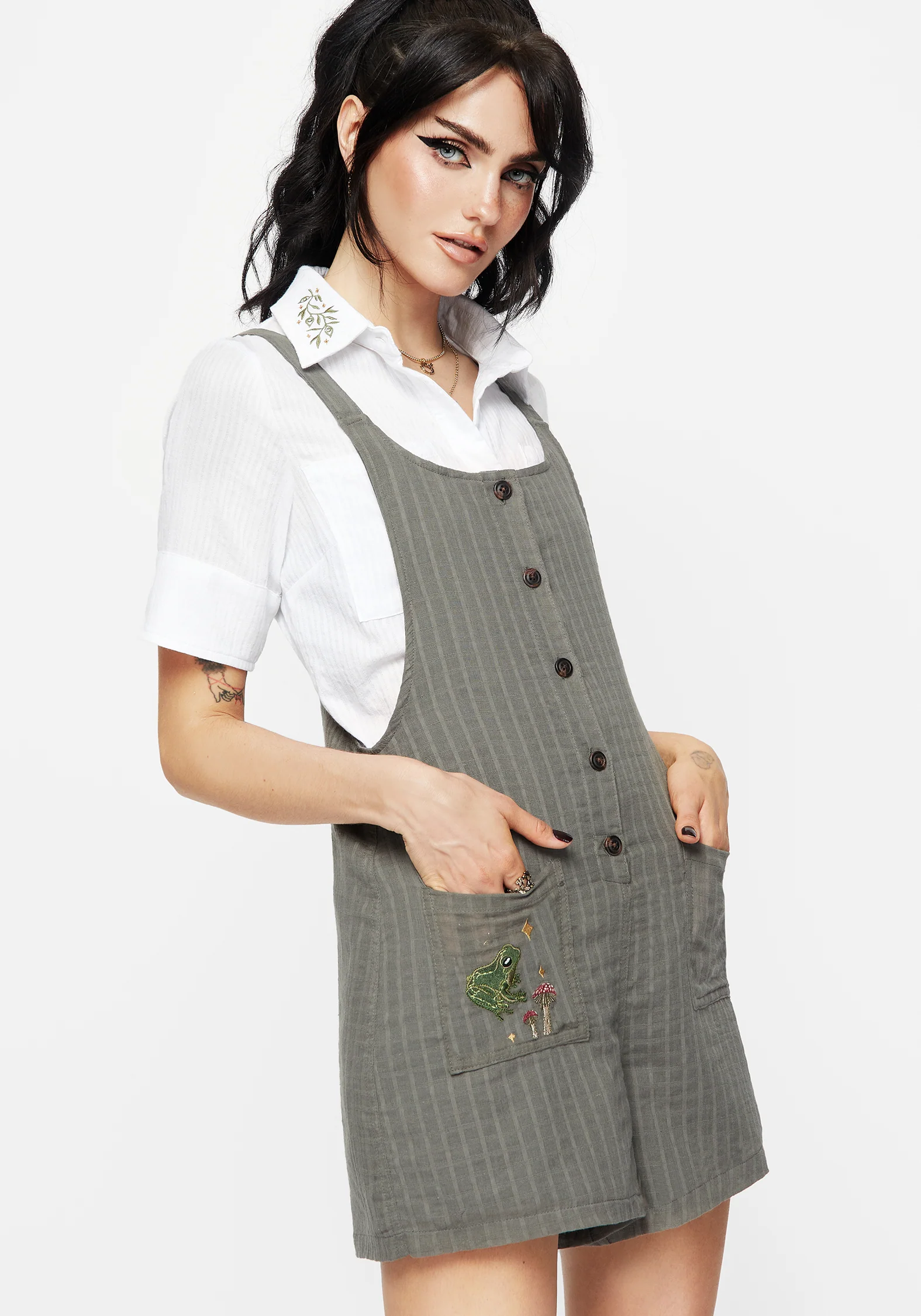 Koax Cotton Embroidered Cami Playsuit - Image 4