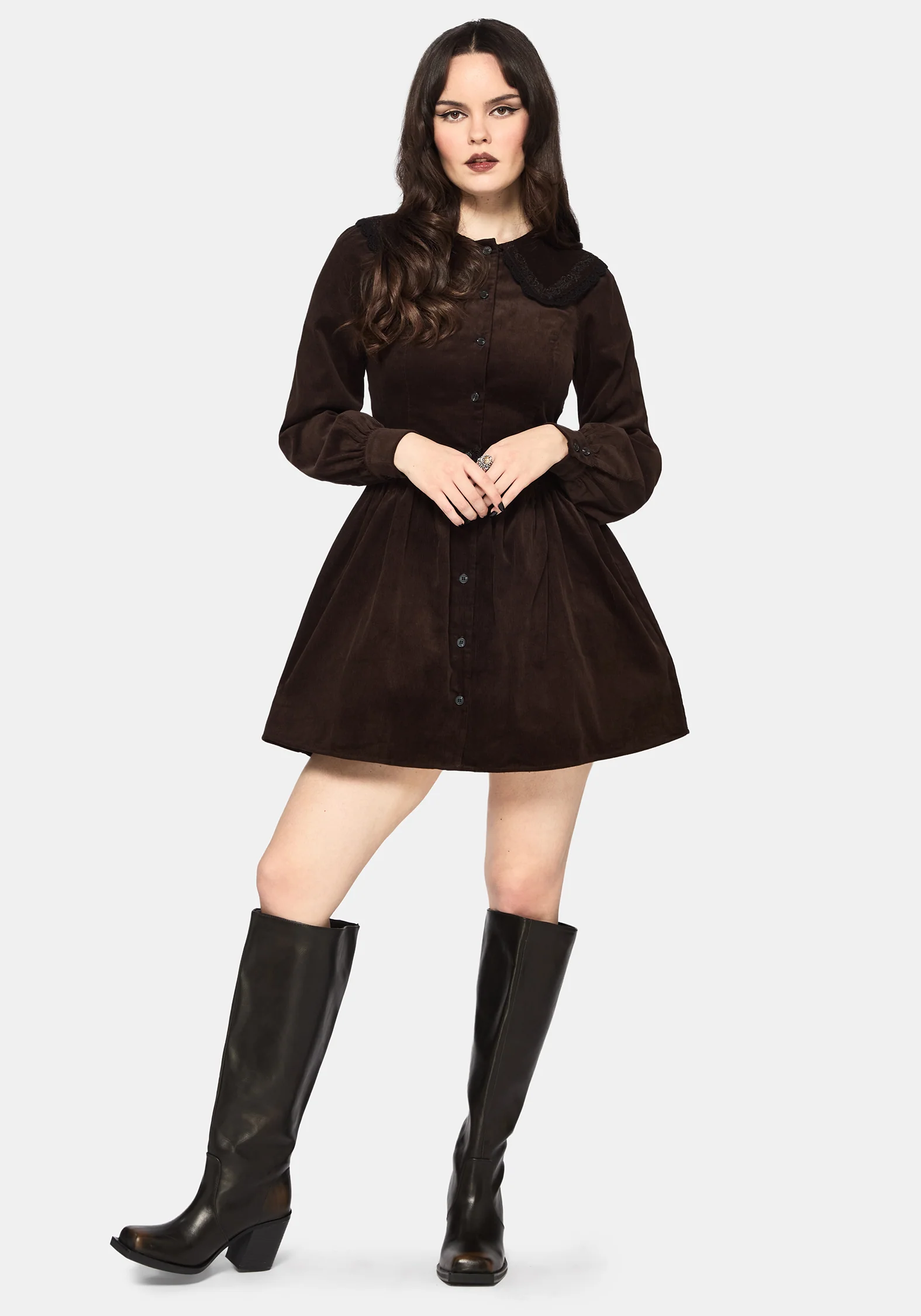 Kora Floral Embroidered Cord V Waist Mini Dress - Image 6