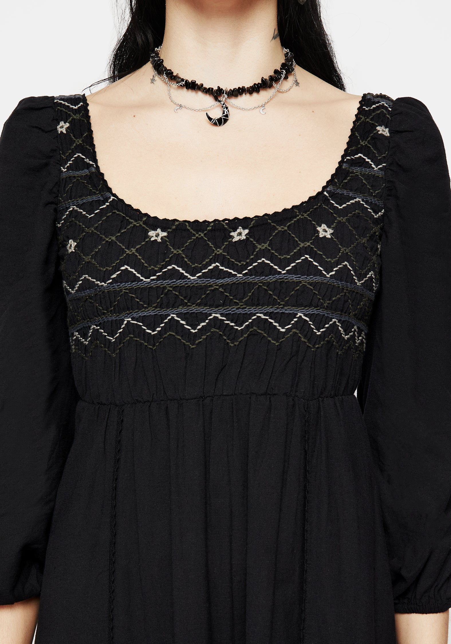 Larissa Hand Embroidered Smocked Midaxi Dress - Image 2