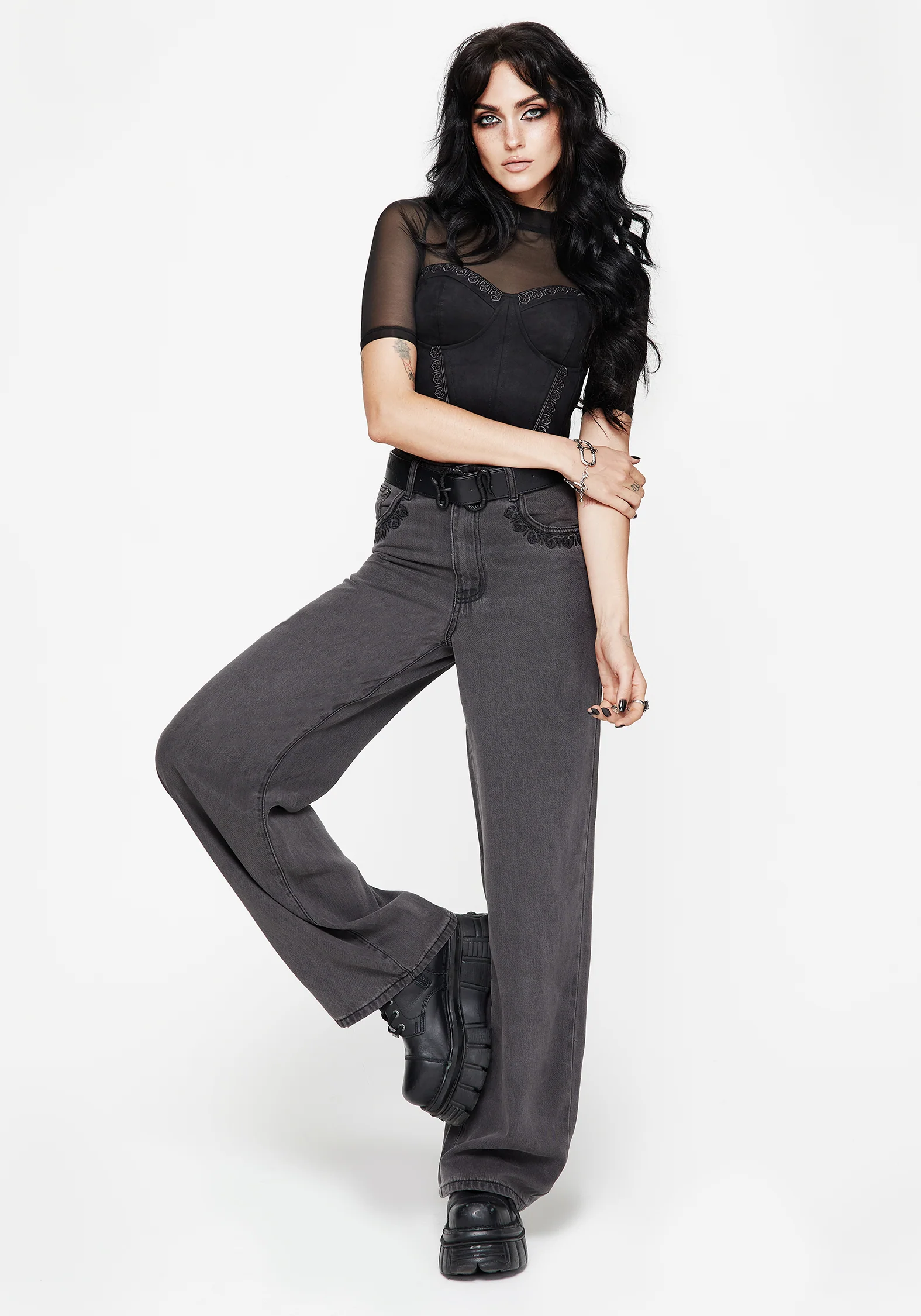 Lauma Faux Suede Corset Top - Image 7