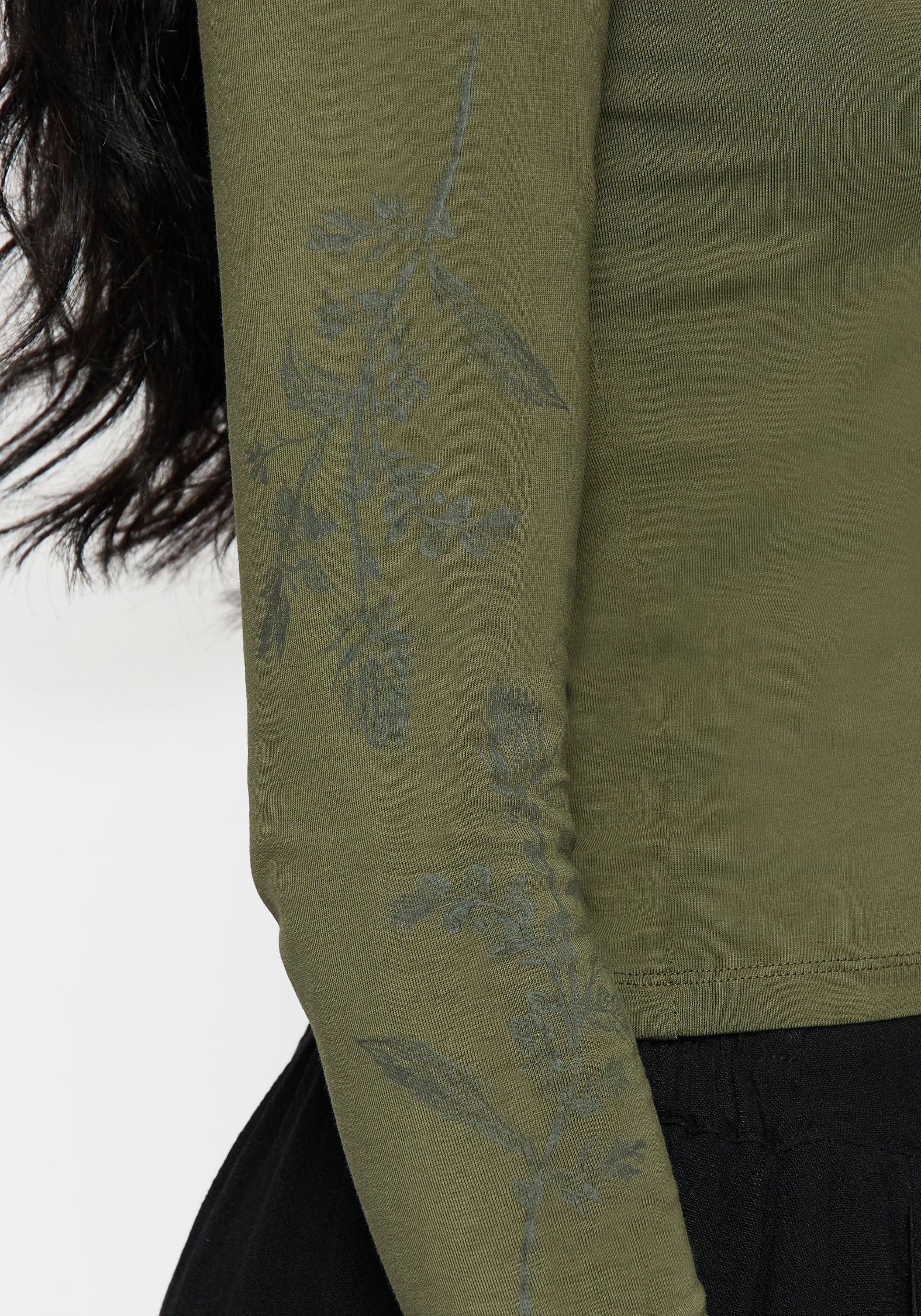 Leune Rose Print Cotton Long Sleeve Top - Image 2