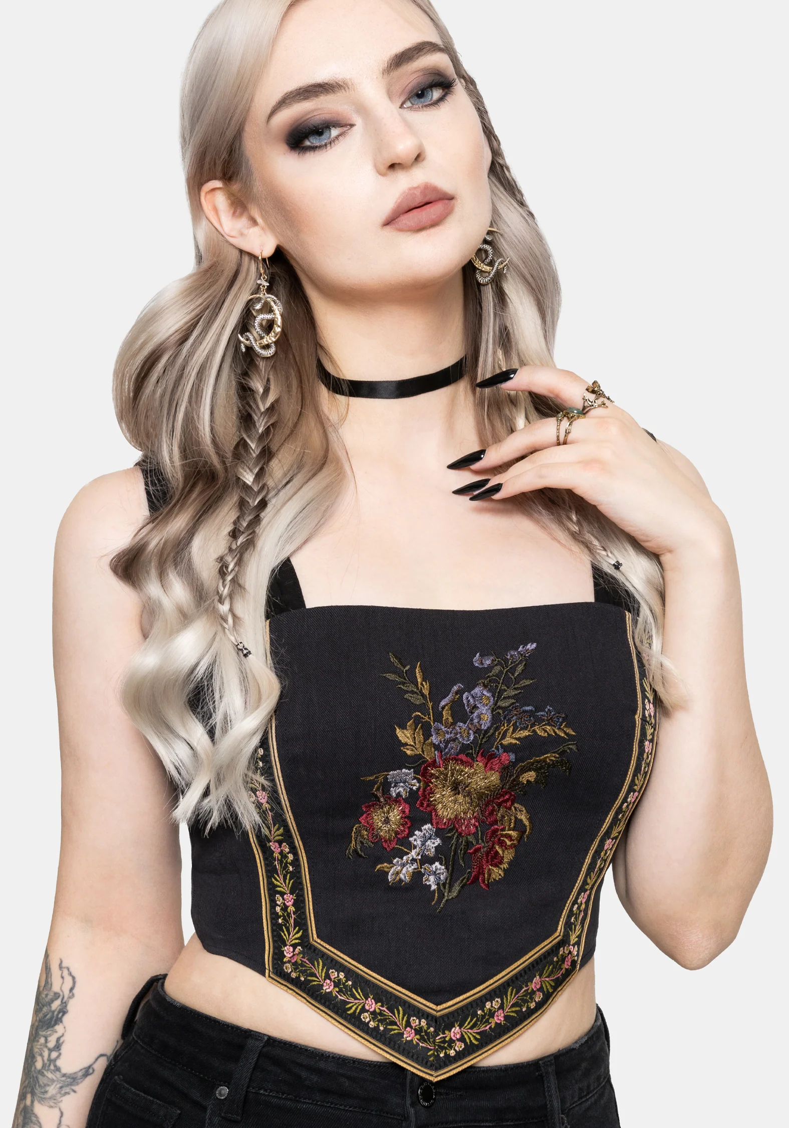 Lilet Chiffon Boho Embroidered Corset