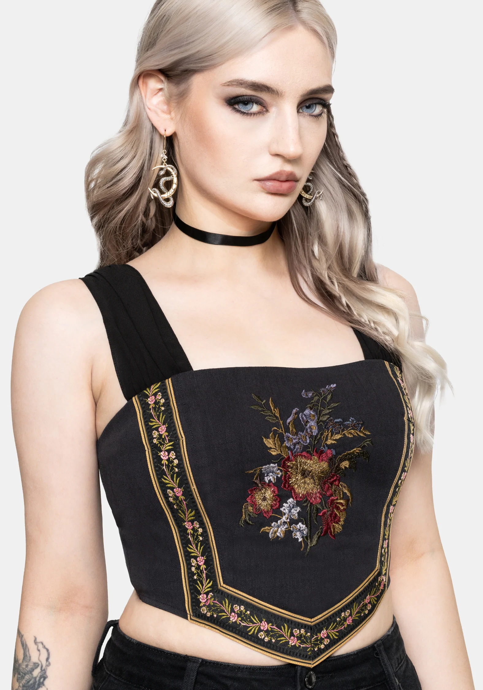 Lilet Chiffon Boho Embroidered Corset - Image 3