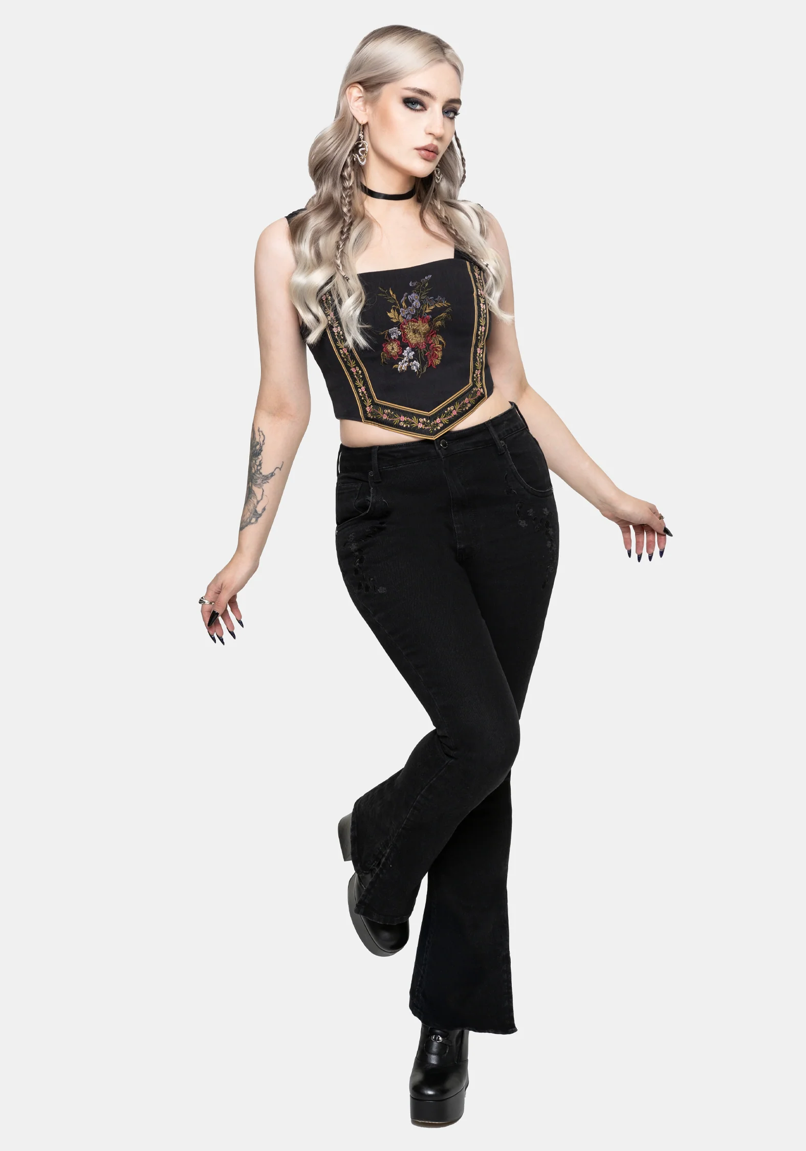 Lilet Chiffon Boho Embroidered Corset - Image 5