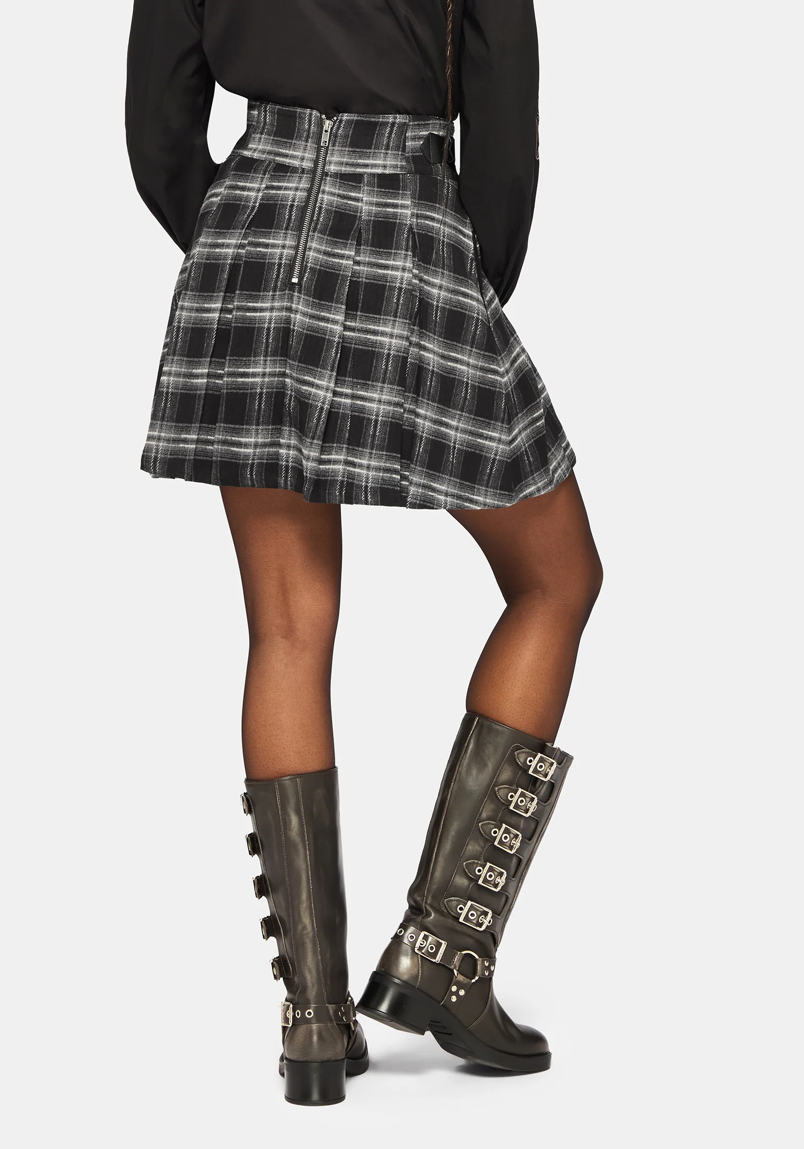 Lochan Check Buckled Mini Skirt - Image 4