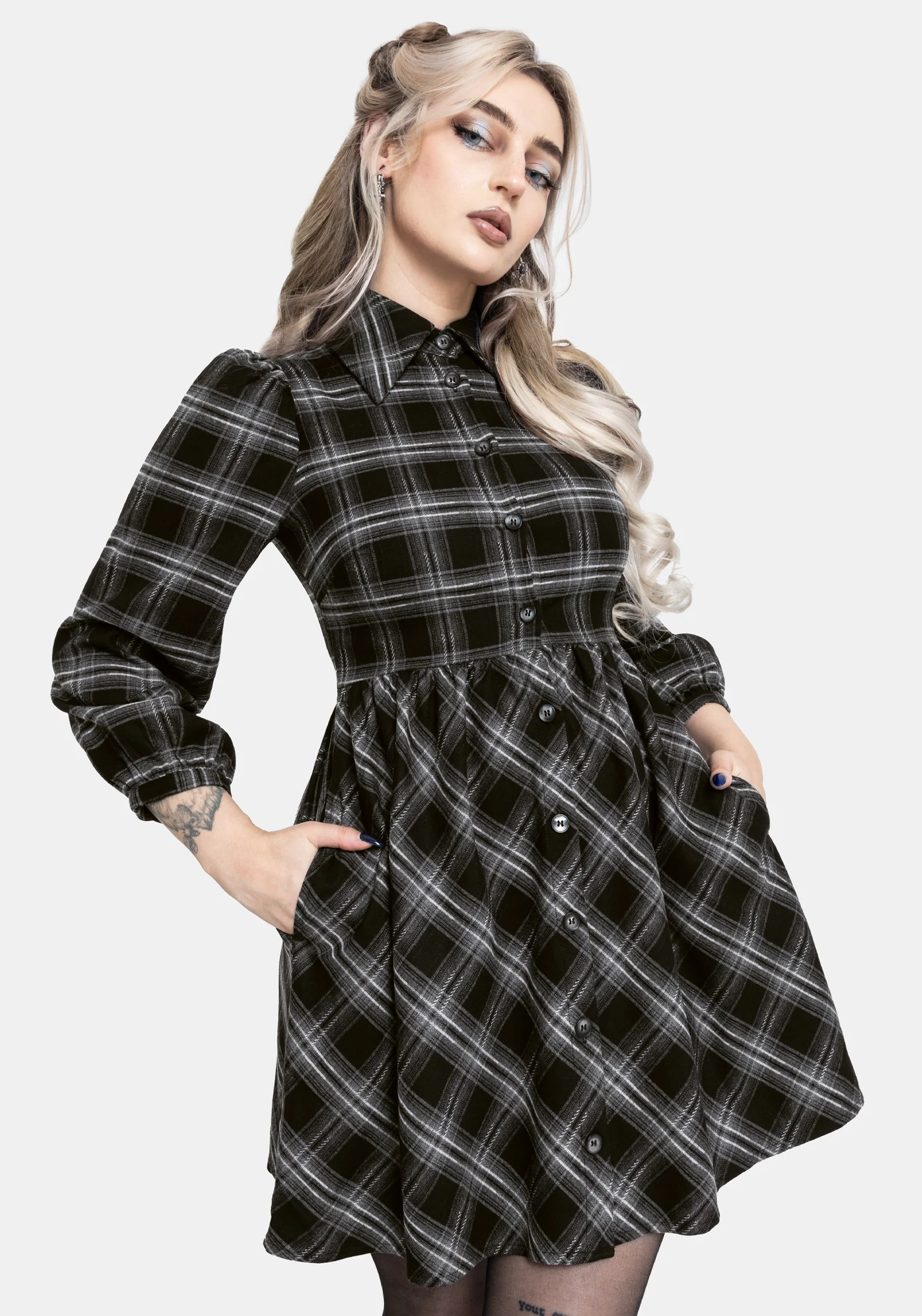 Lochan Check Mini Shirt Dress - Image 6