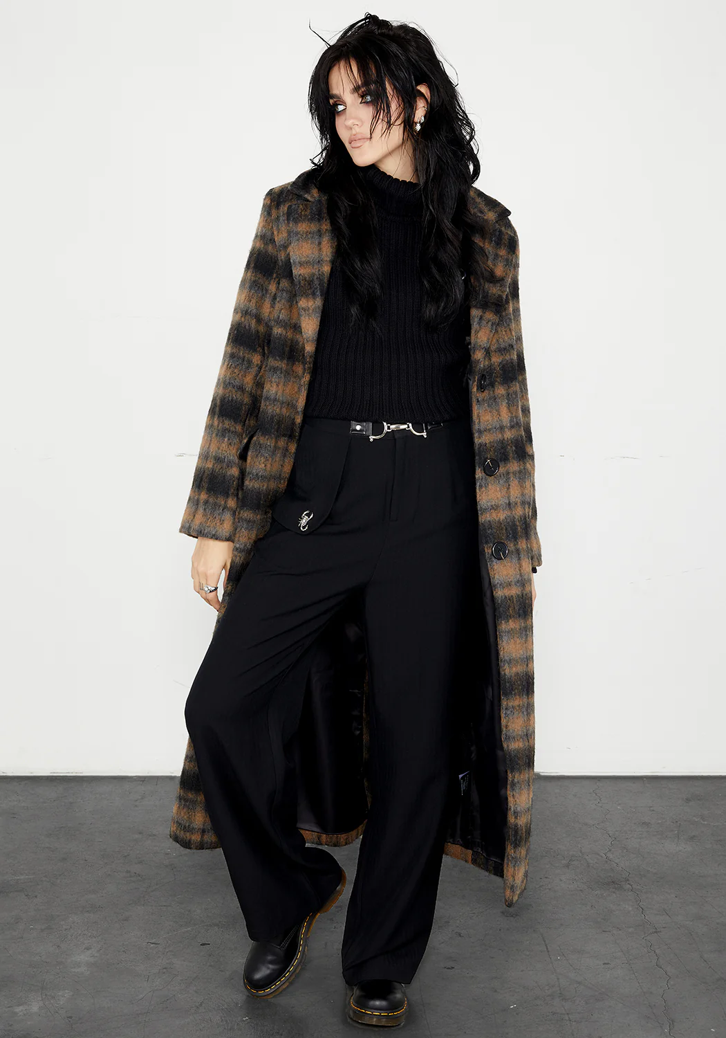 Lore Plaid Longline Coat - Image 2